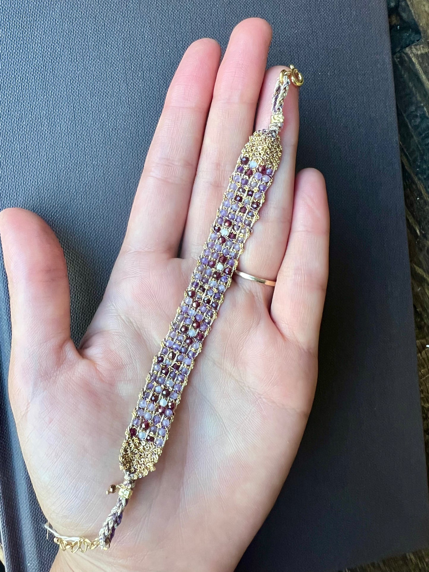 DAG Woven Gold Gemstone Bracelet