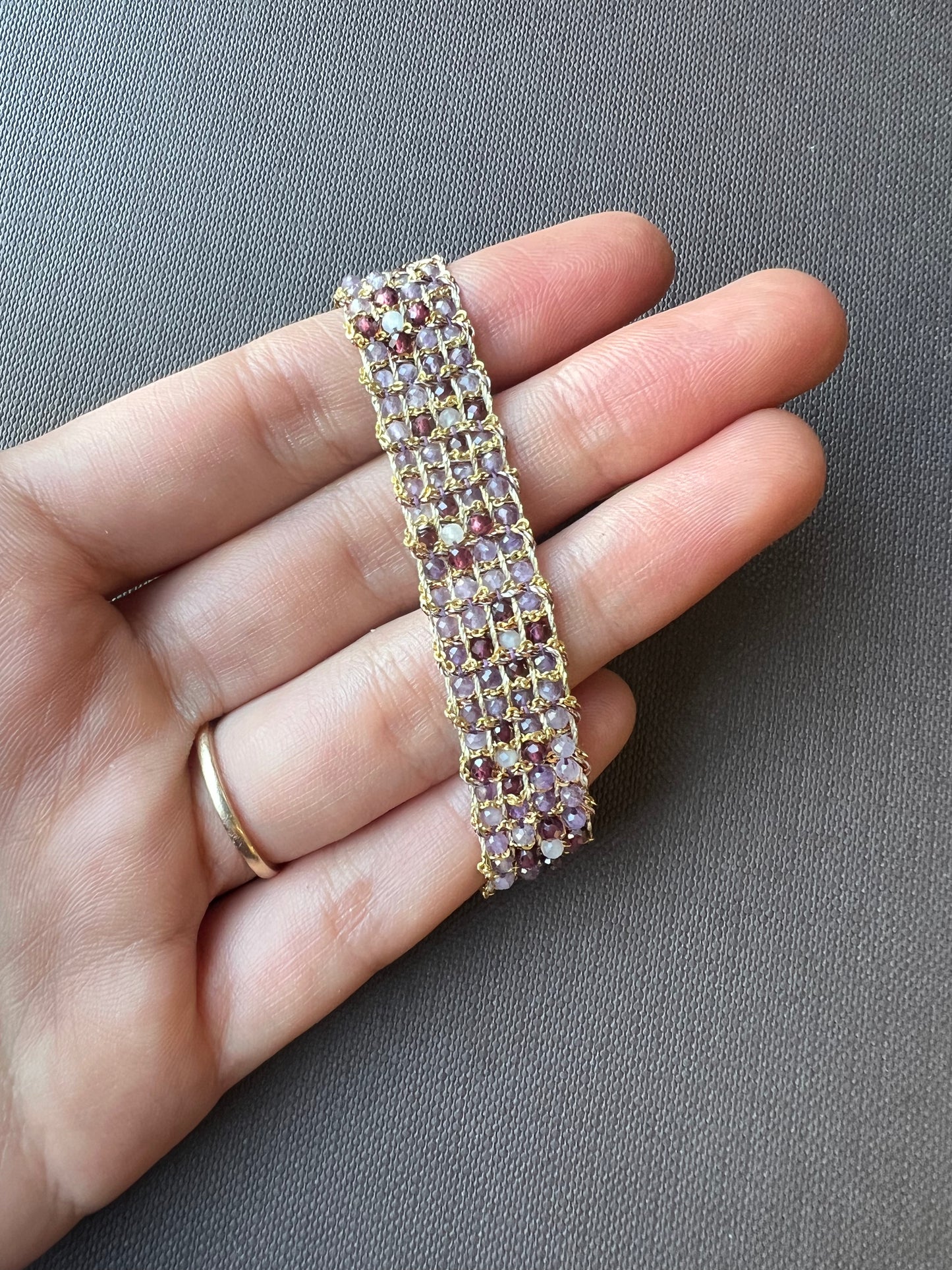 DAG Woven Gold Gemstone Bracelet