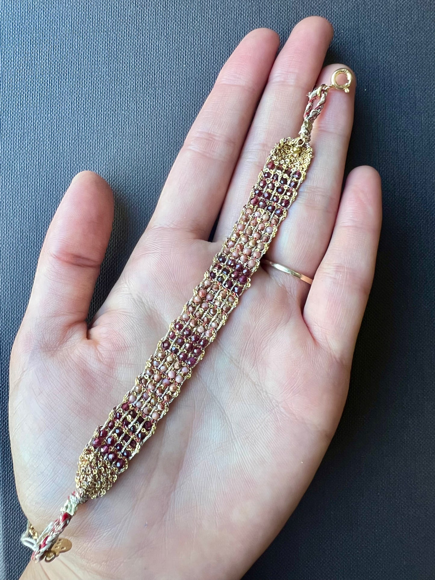 DAG Woven Gold Gemstone Bracelet