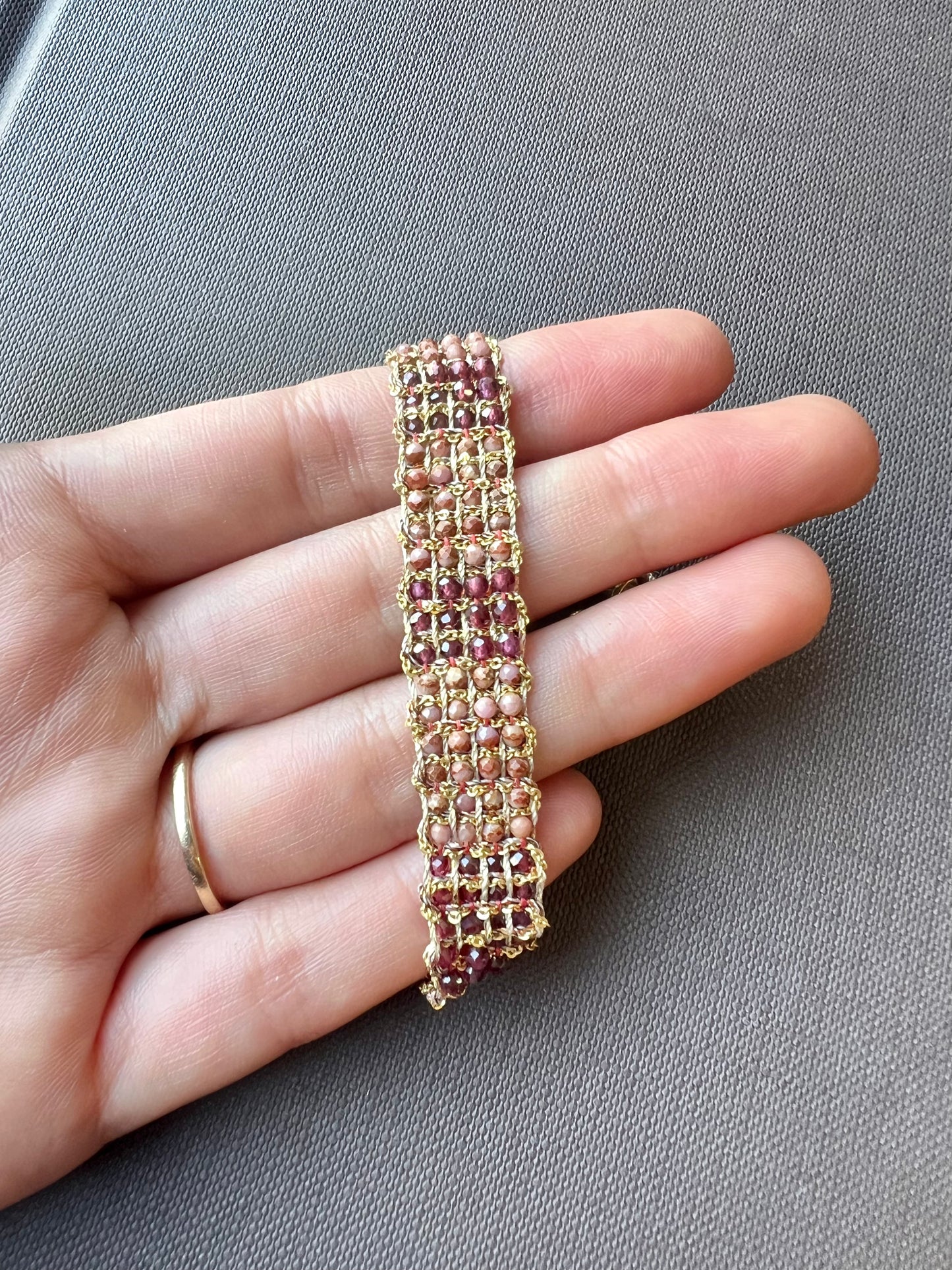 DAG Woven Gold Gemstone Bracelet