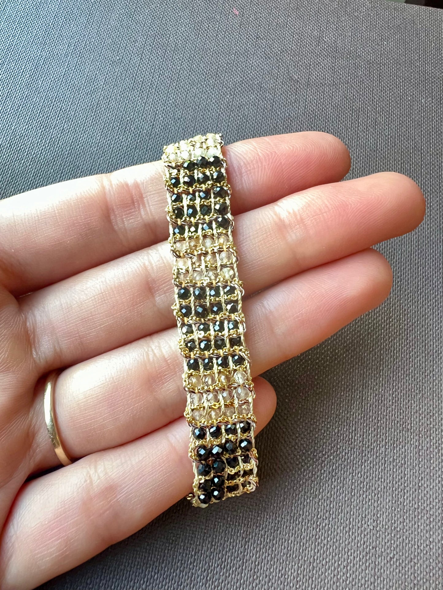 DAG Gold Woven Gemstones Bracelet