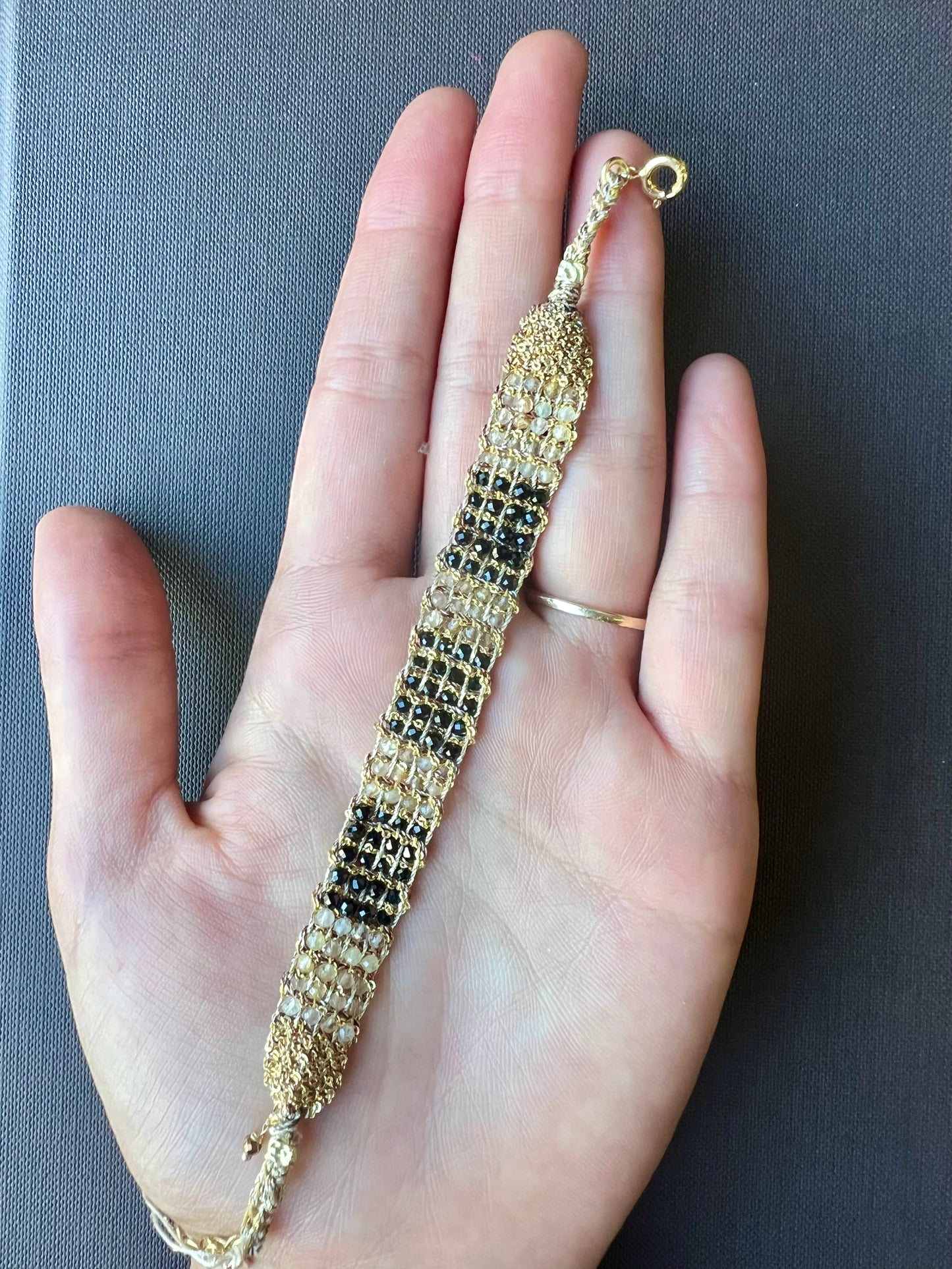 DAG Gold Woven Gemstones Bracelet