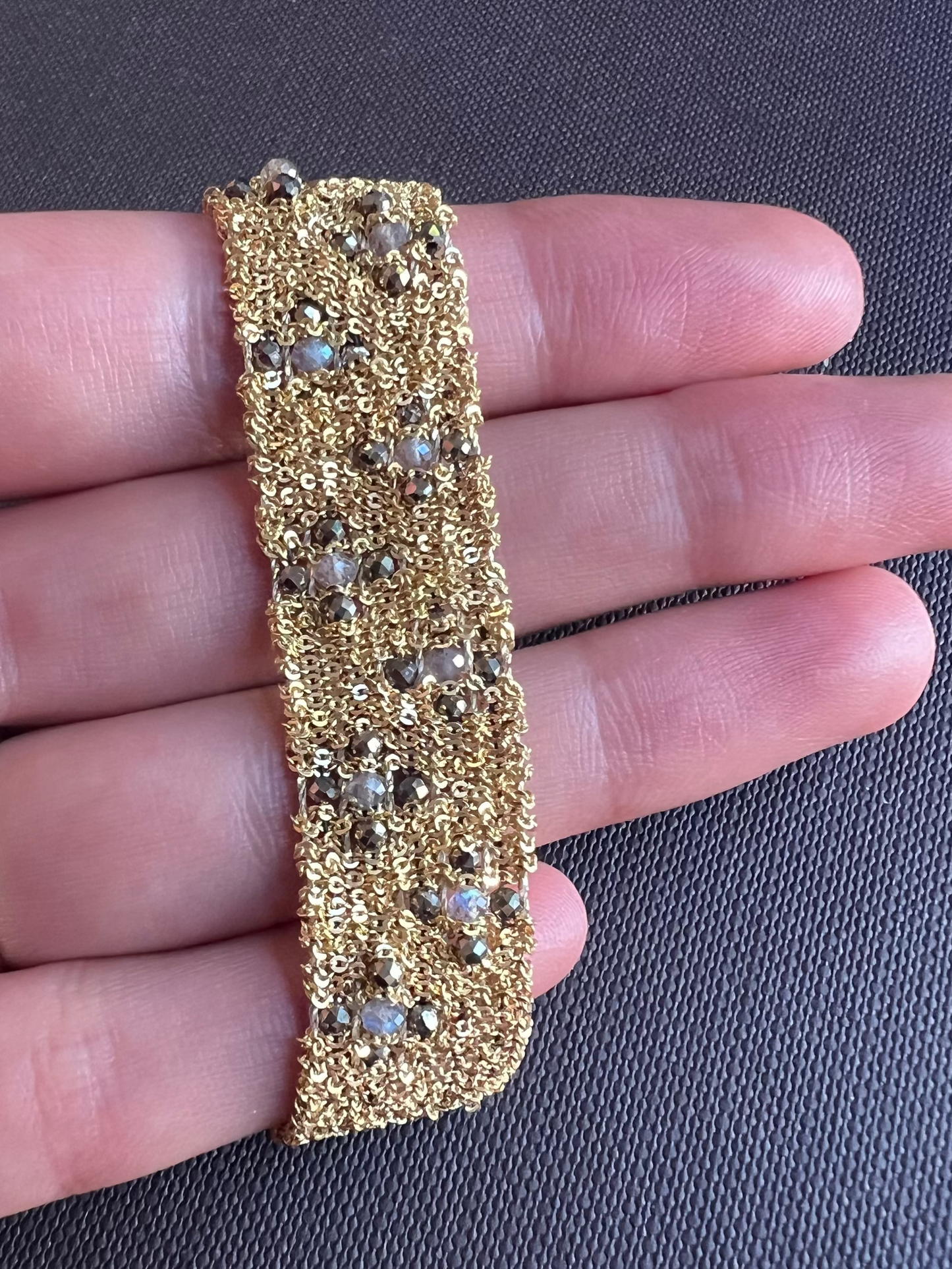 Dag Gold Woven Gemstone Stars Bracelet