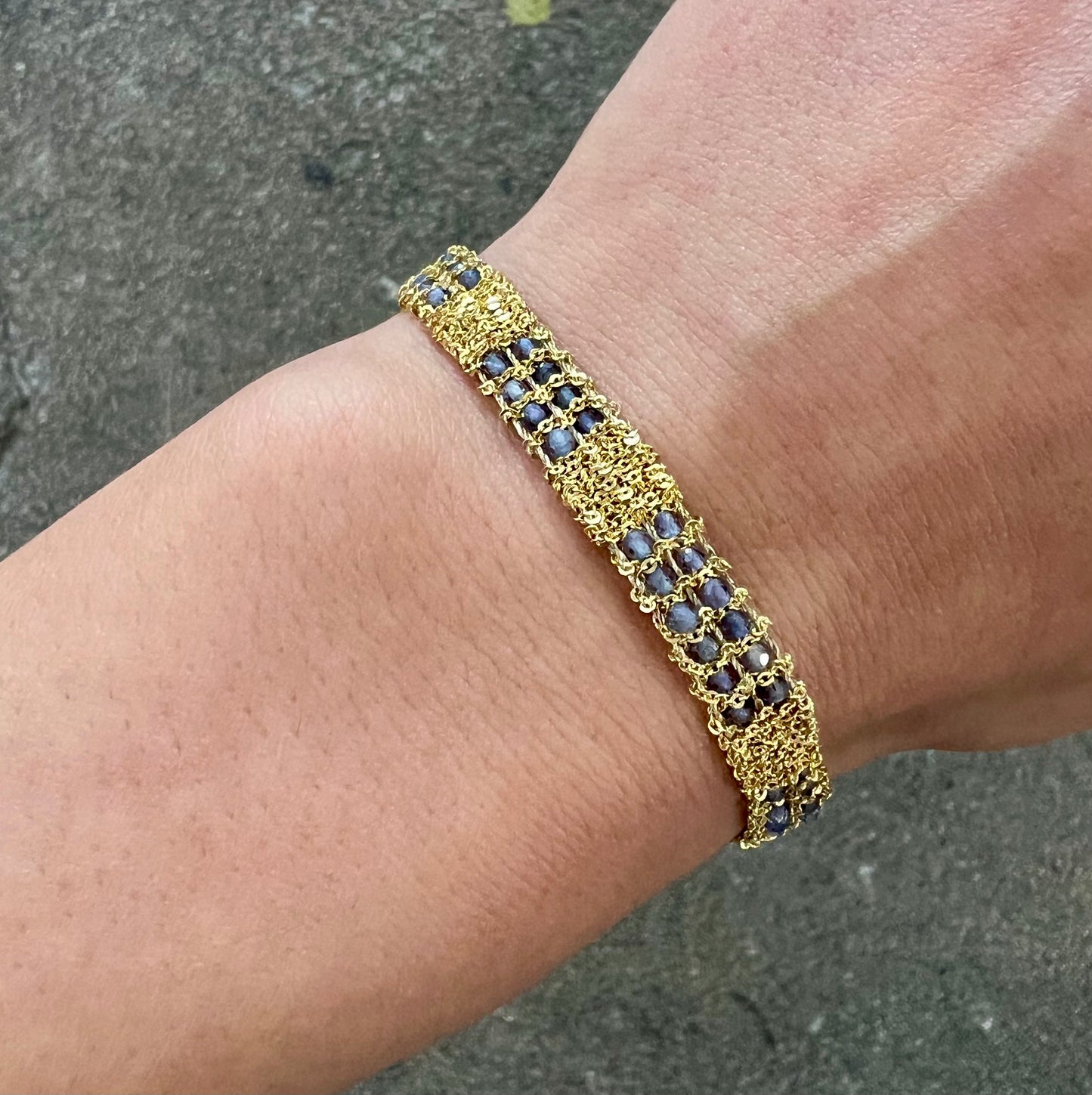 Dag Woven Gold Gemstone Bracelet