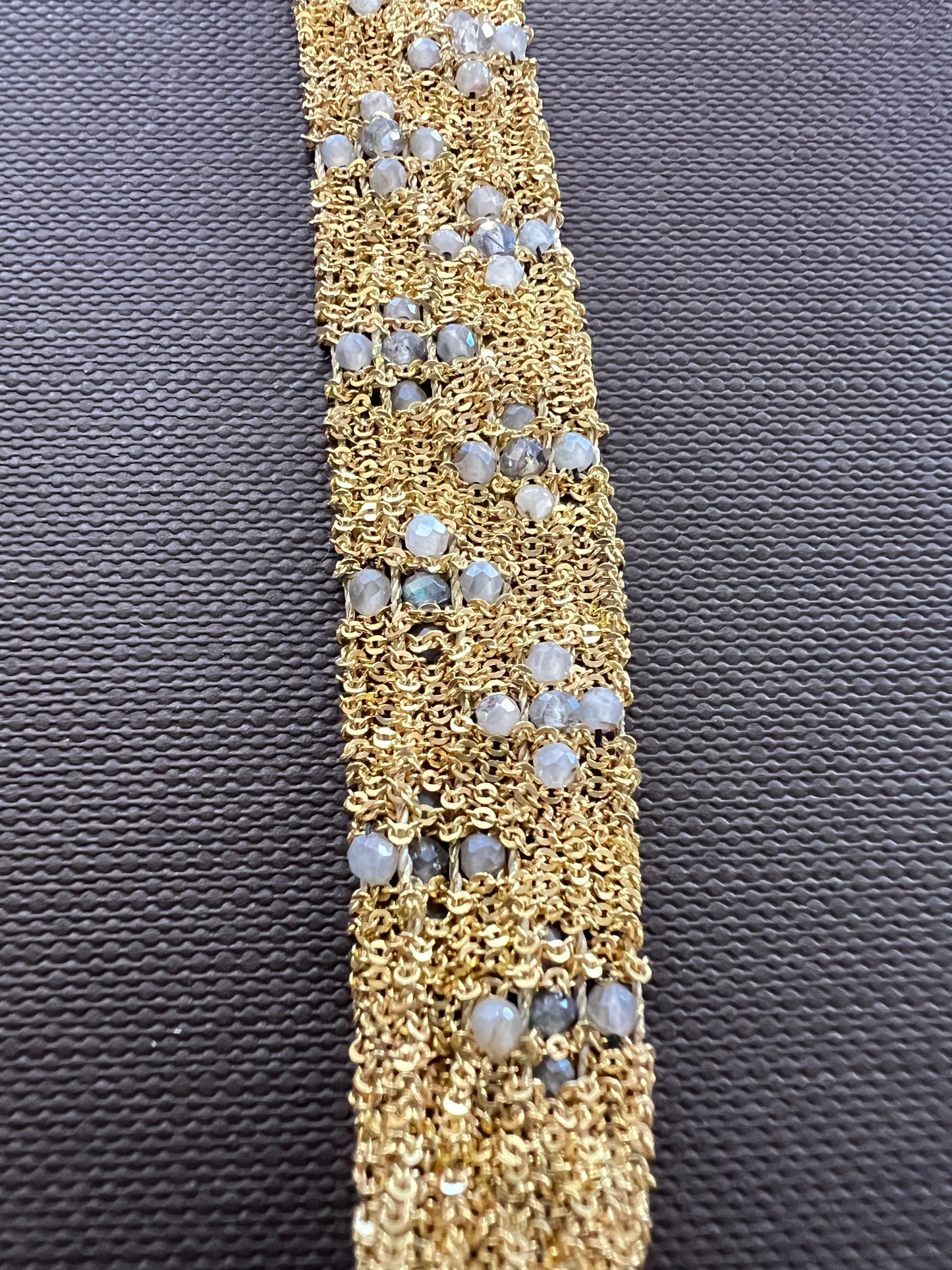 Dag Gold Woven Mystic Moonstone Bracelet