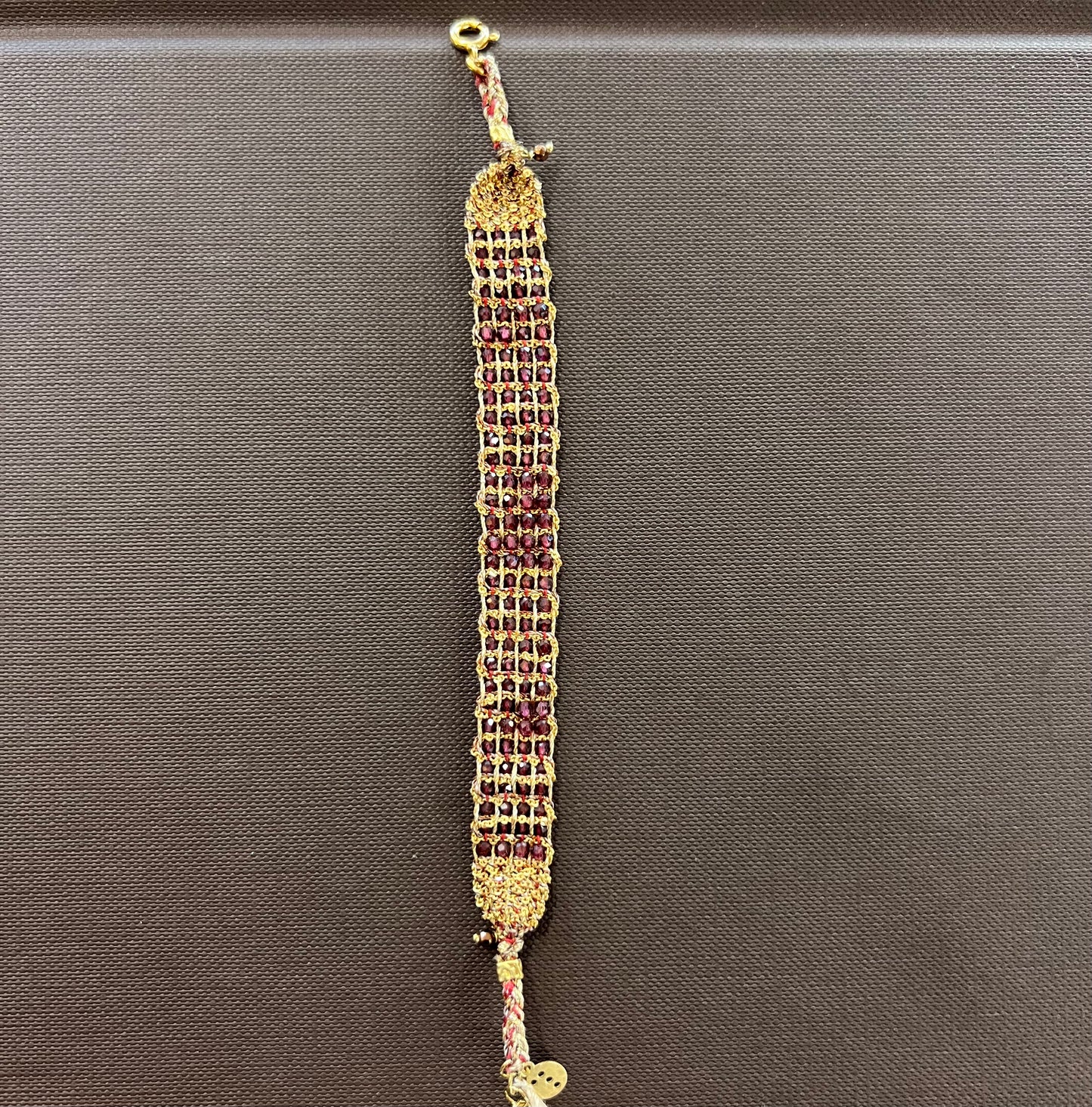 Dag Gold Woven Garnet Bracelet