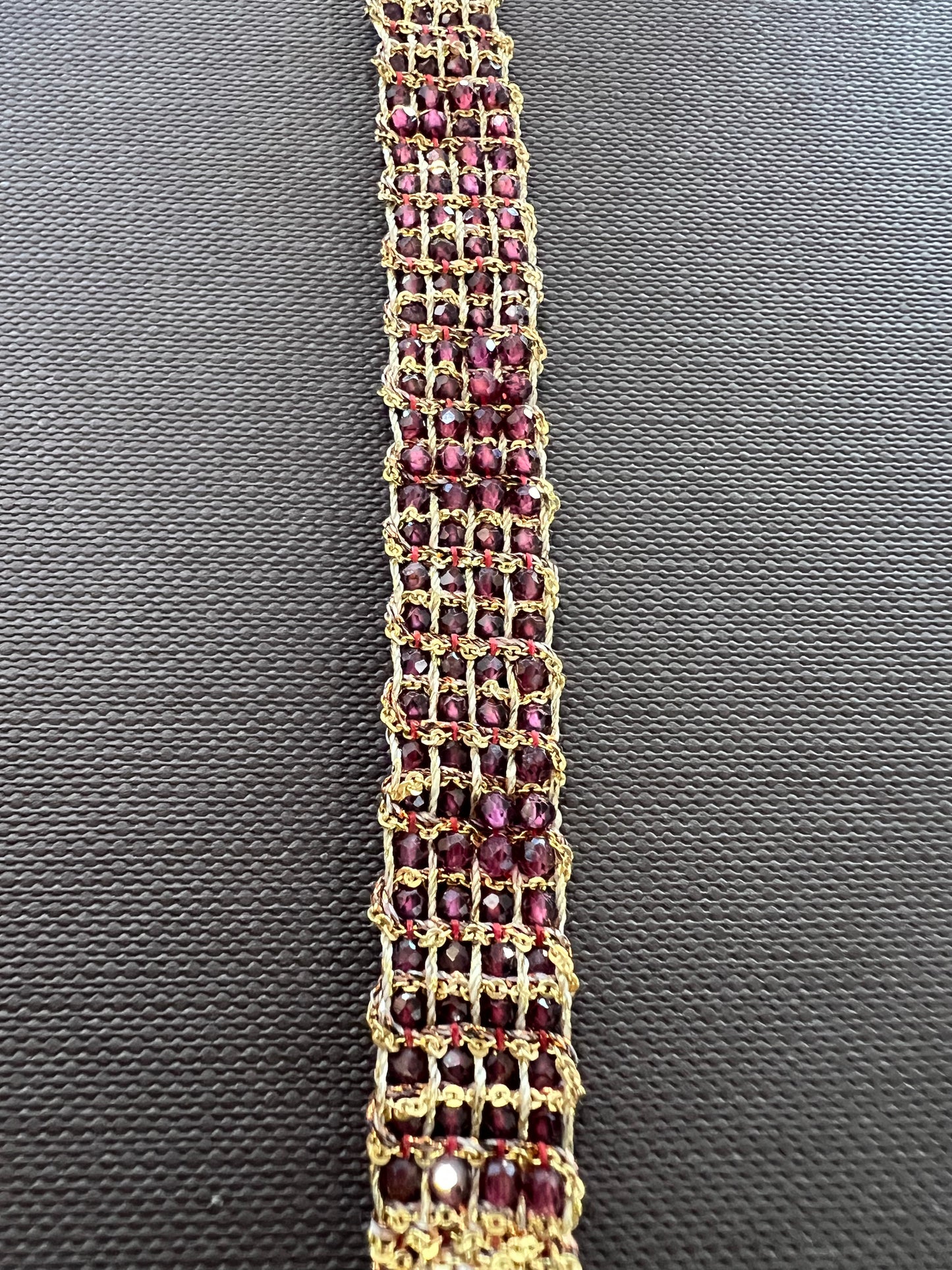 Dag Gold Woven Garnet Bracelet