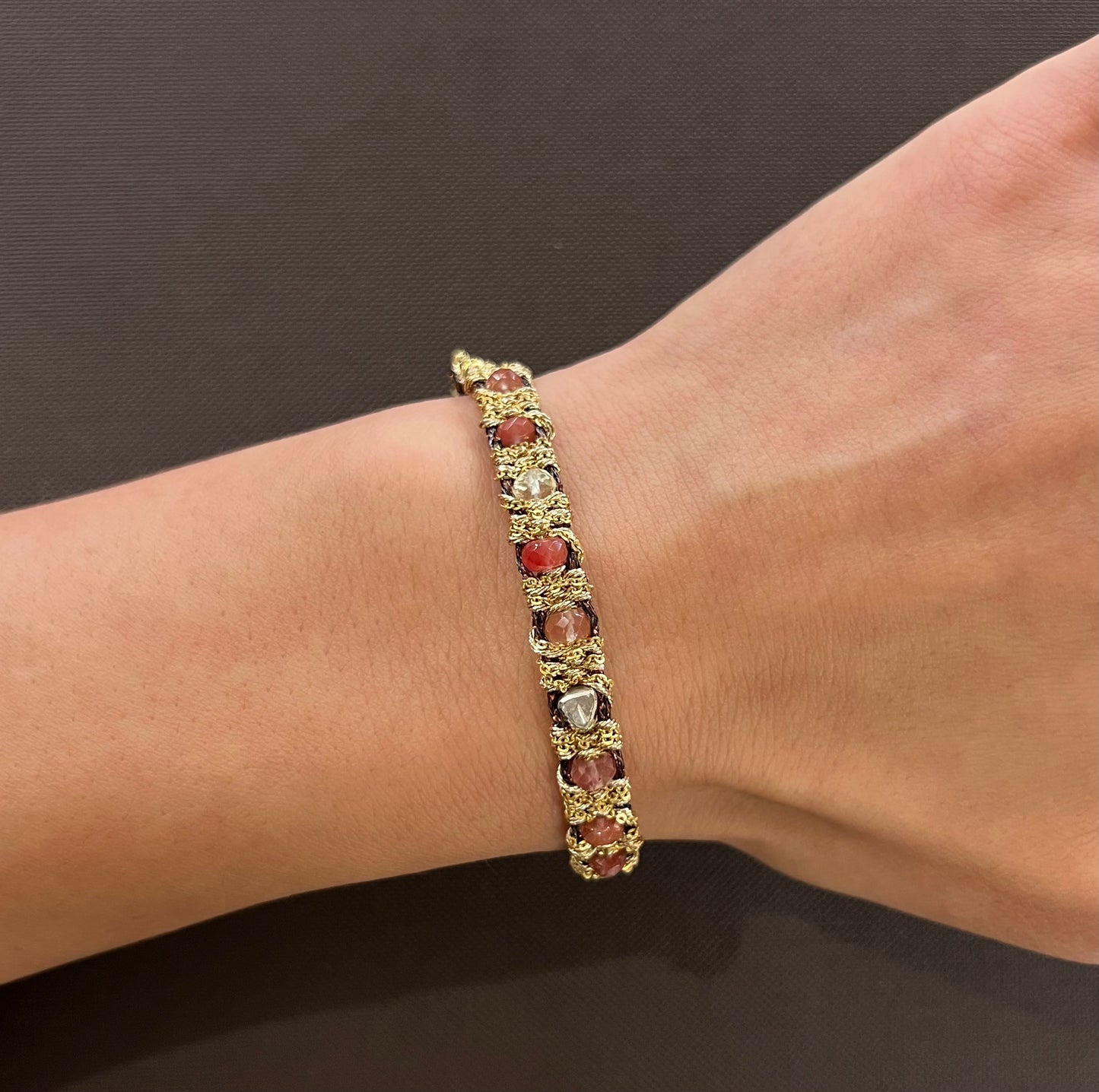 Dag Gold Woven Polki Diamond Bracelet