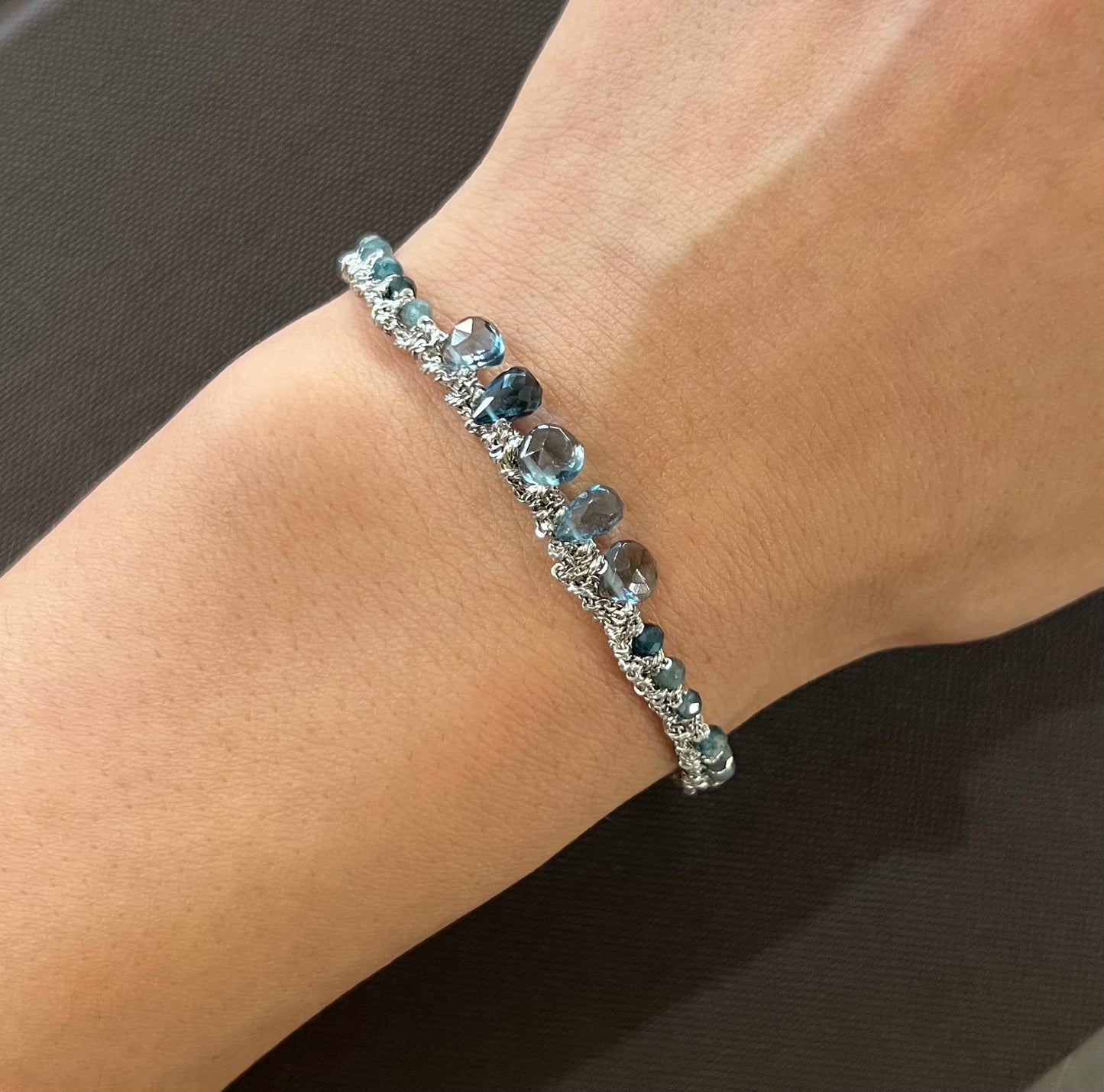 Dag Silver Woven Gemstone Bracelet