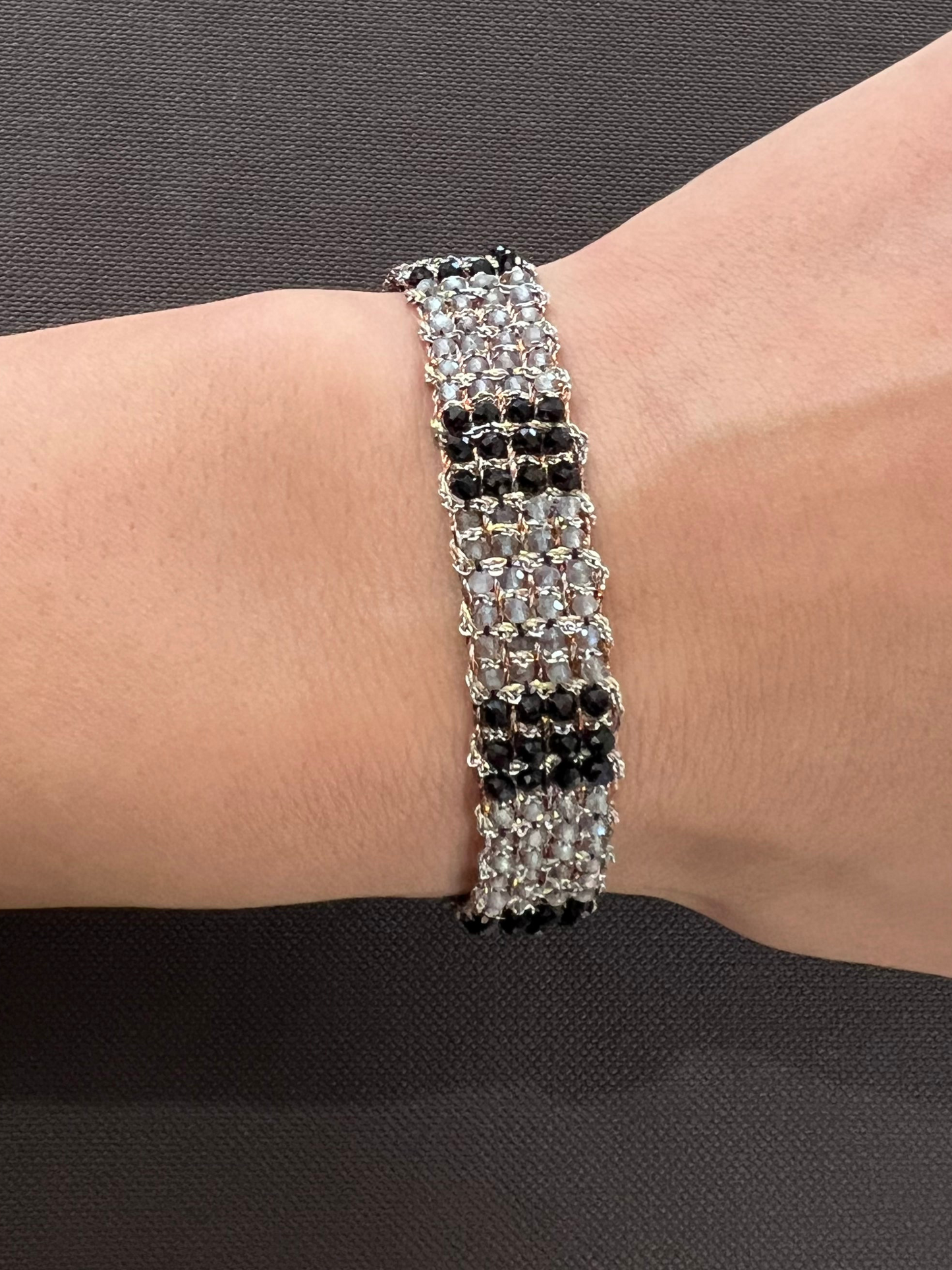 Dag Silver Woven Gemstone Bracelet