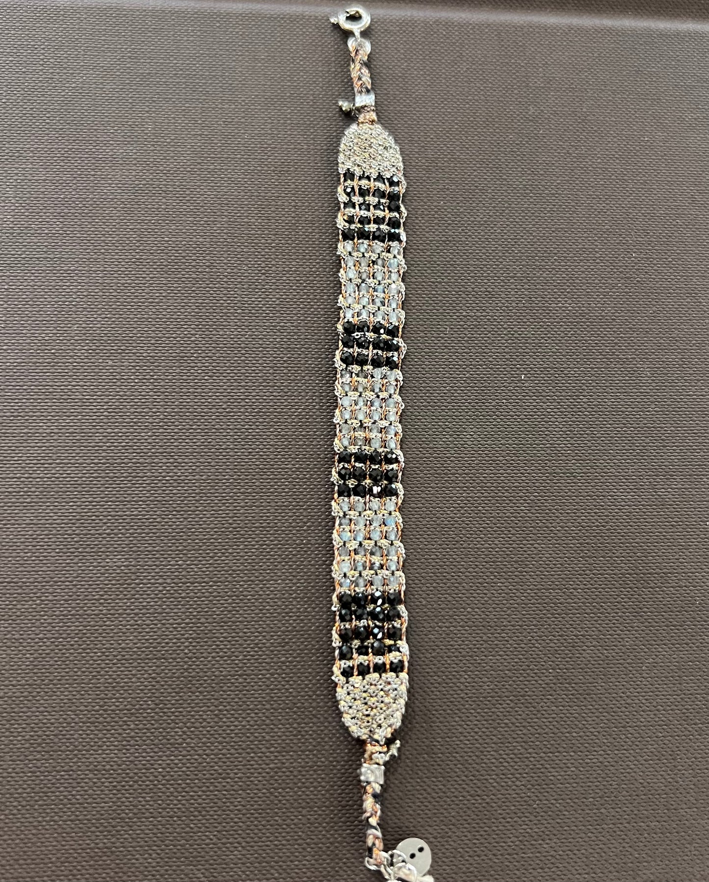 Dag Silver Woven Gemstone Bracelet