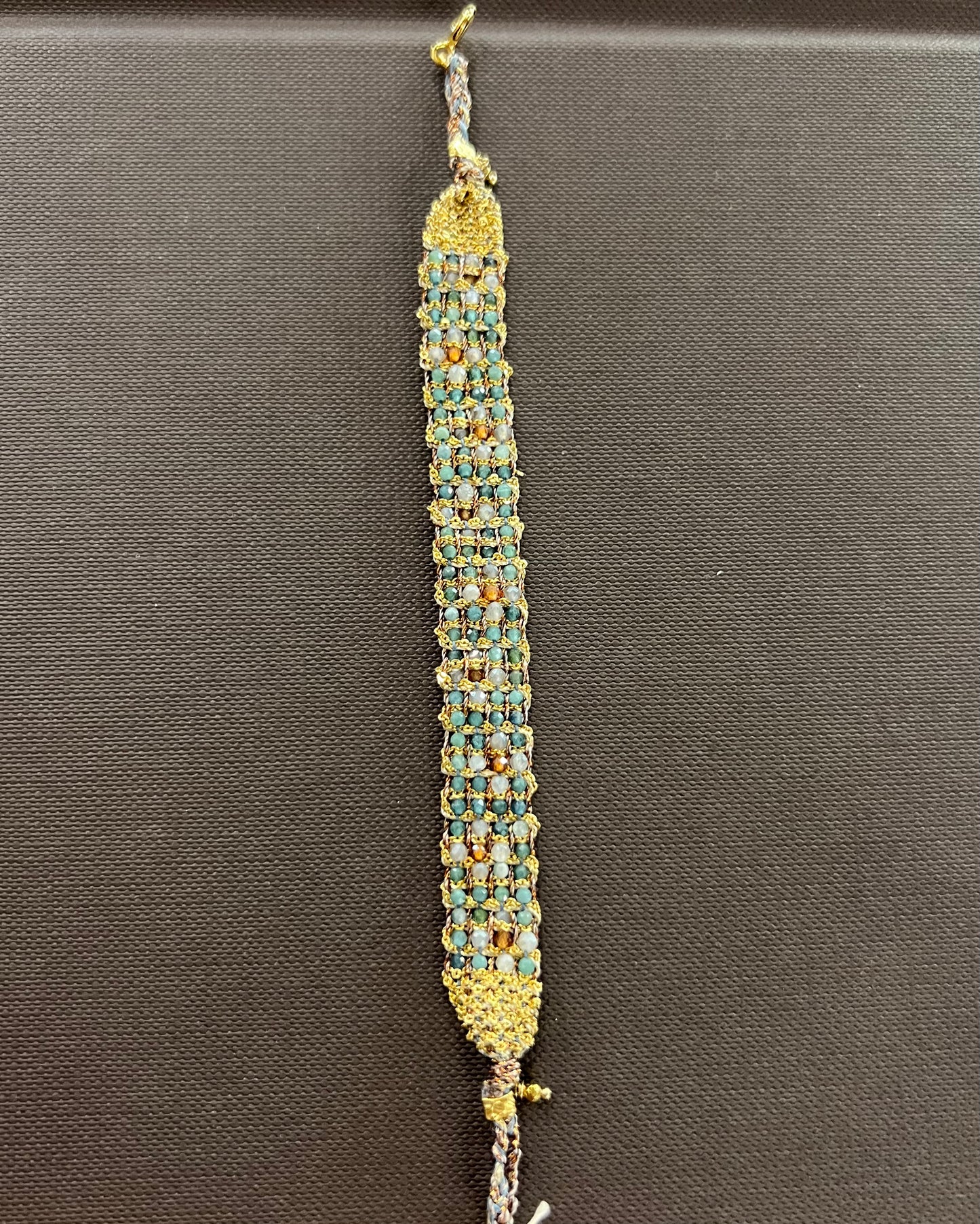 Dag Woven Gold Mix Gemstones Bracelet