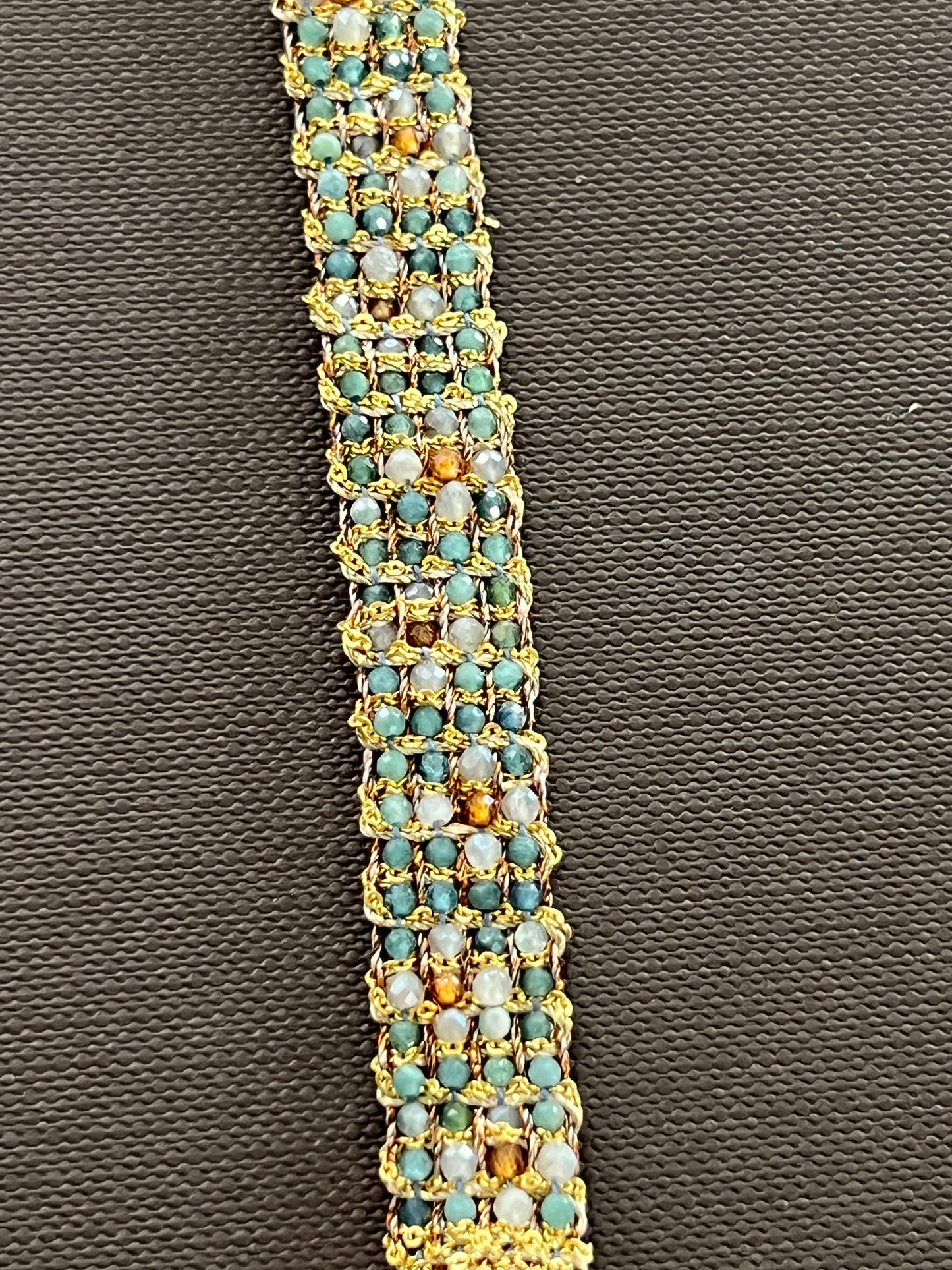 Dag Woven Gold Mix Gemstones Bracelet