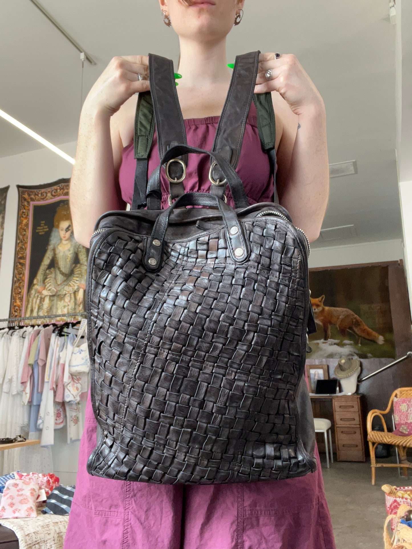 Campomaggi Woven Leather Backpack