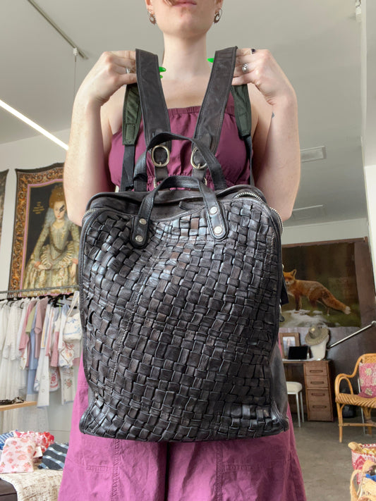Campomaggi Woven Leather Backpack