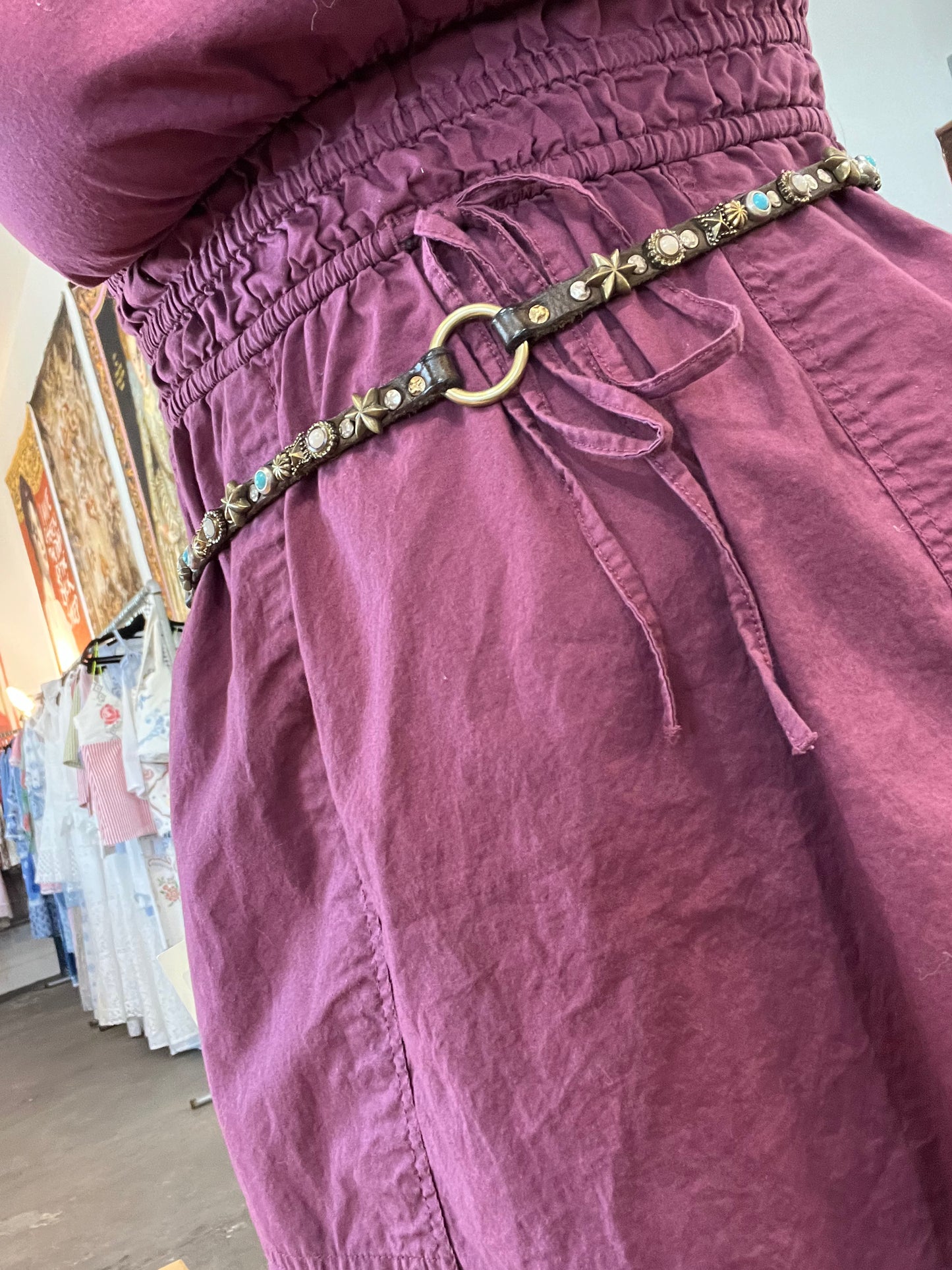 Campomaggi Studded Leather and Chain Belt
