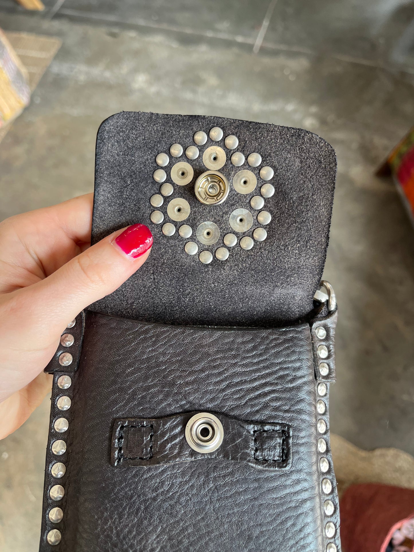 Campomaggi Embellished Leather Phone & Card Carrier