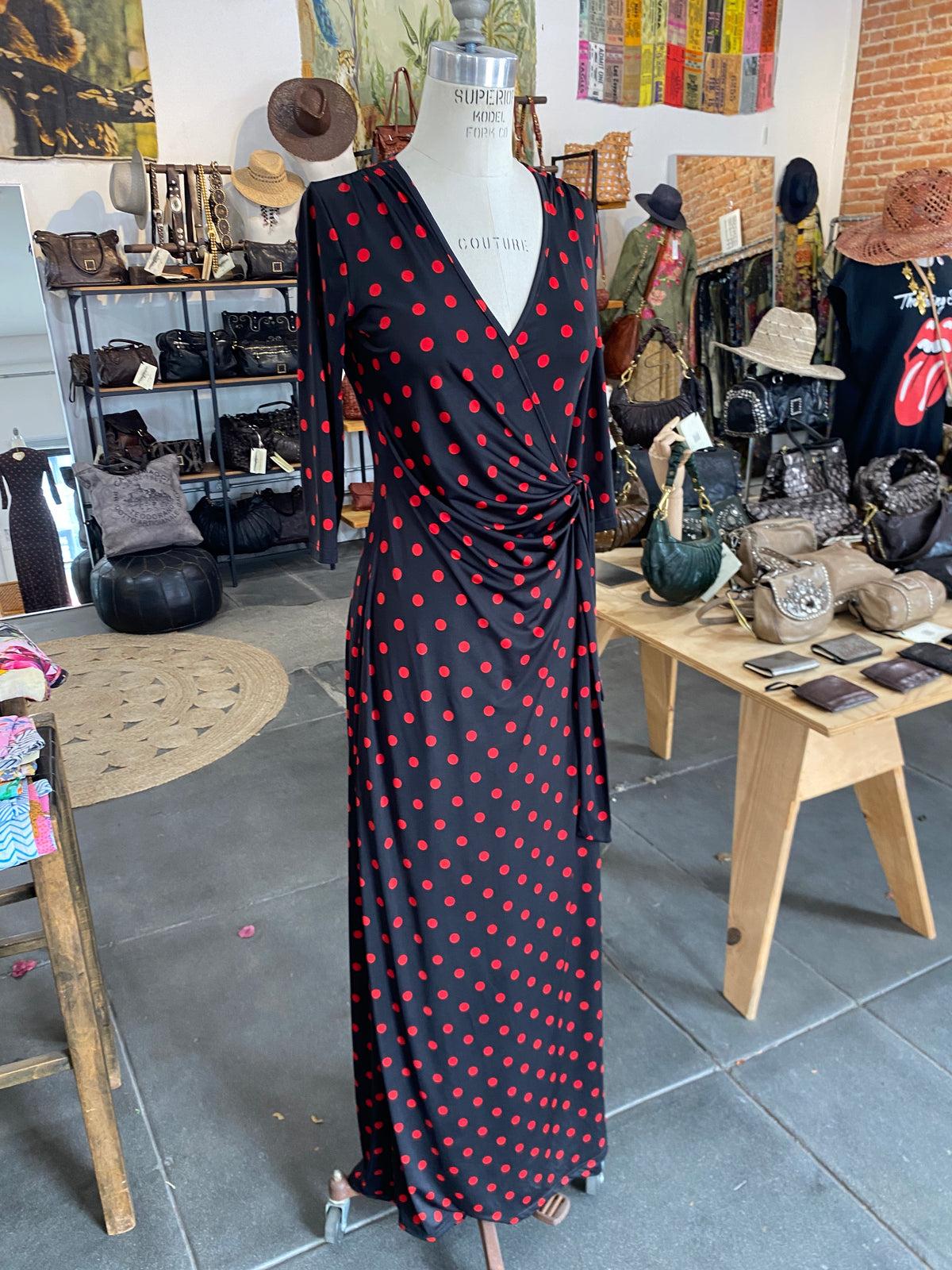 Elegance Miss Paris Polka Dot Black Dress
