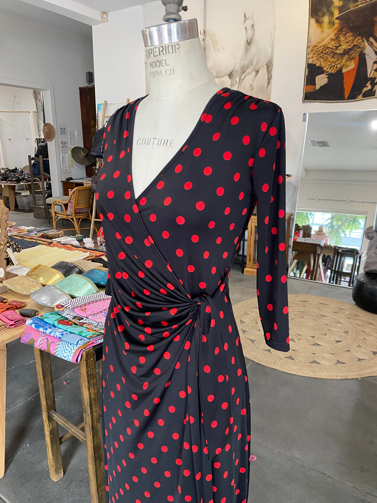 Elegance Miss Paris Polka Dot Black Dress