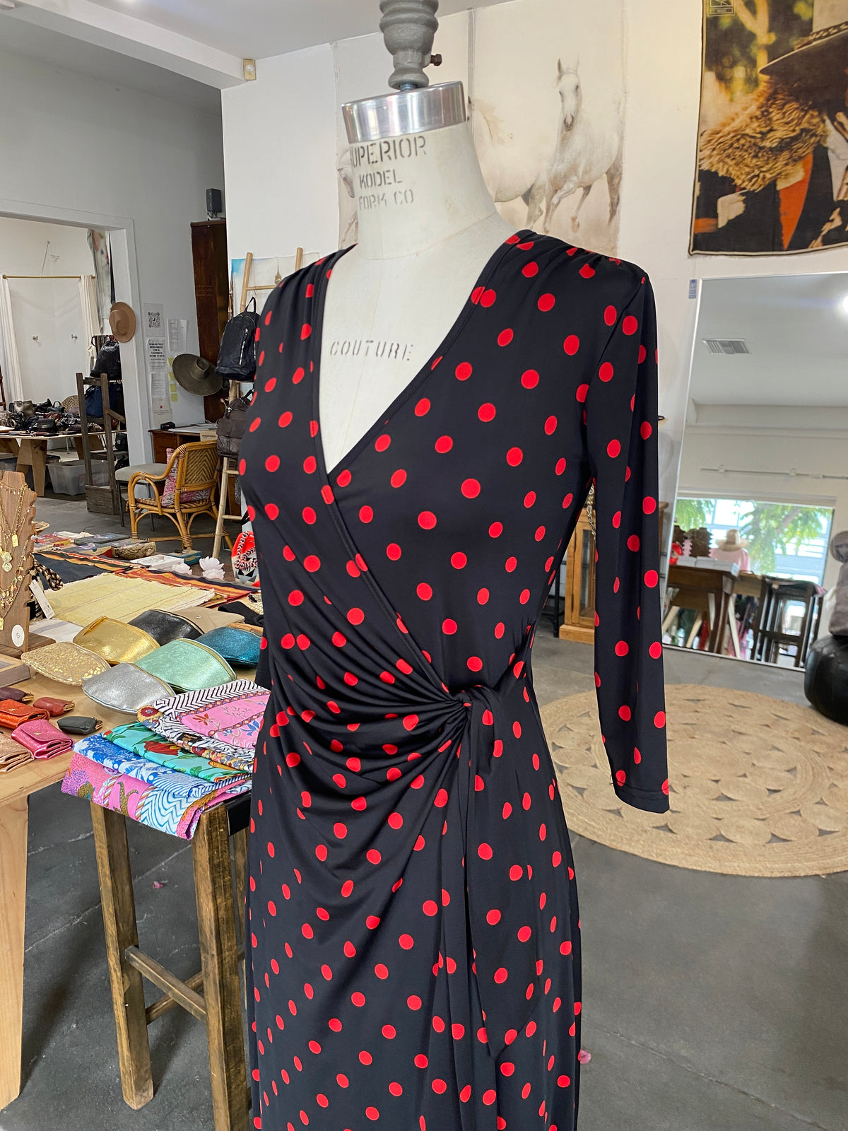 Elegance Miss Paris Polka Dot Black Dress