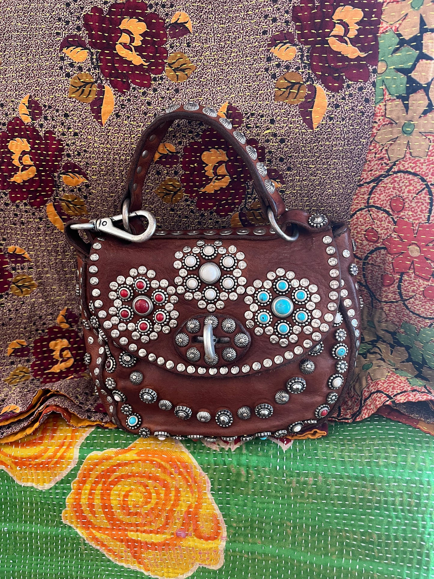 Campomaggi Studded Purse in Cognac