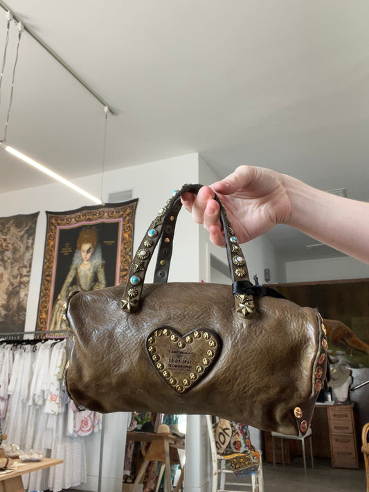 Campomaggi Studded Dolly Purse - Verde Militare