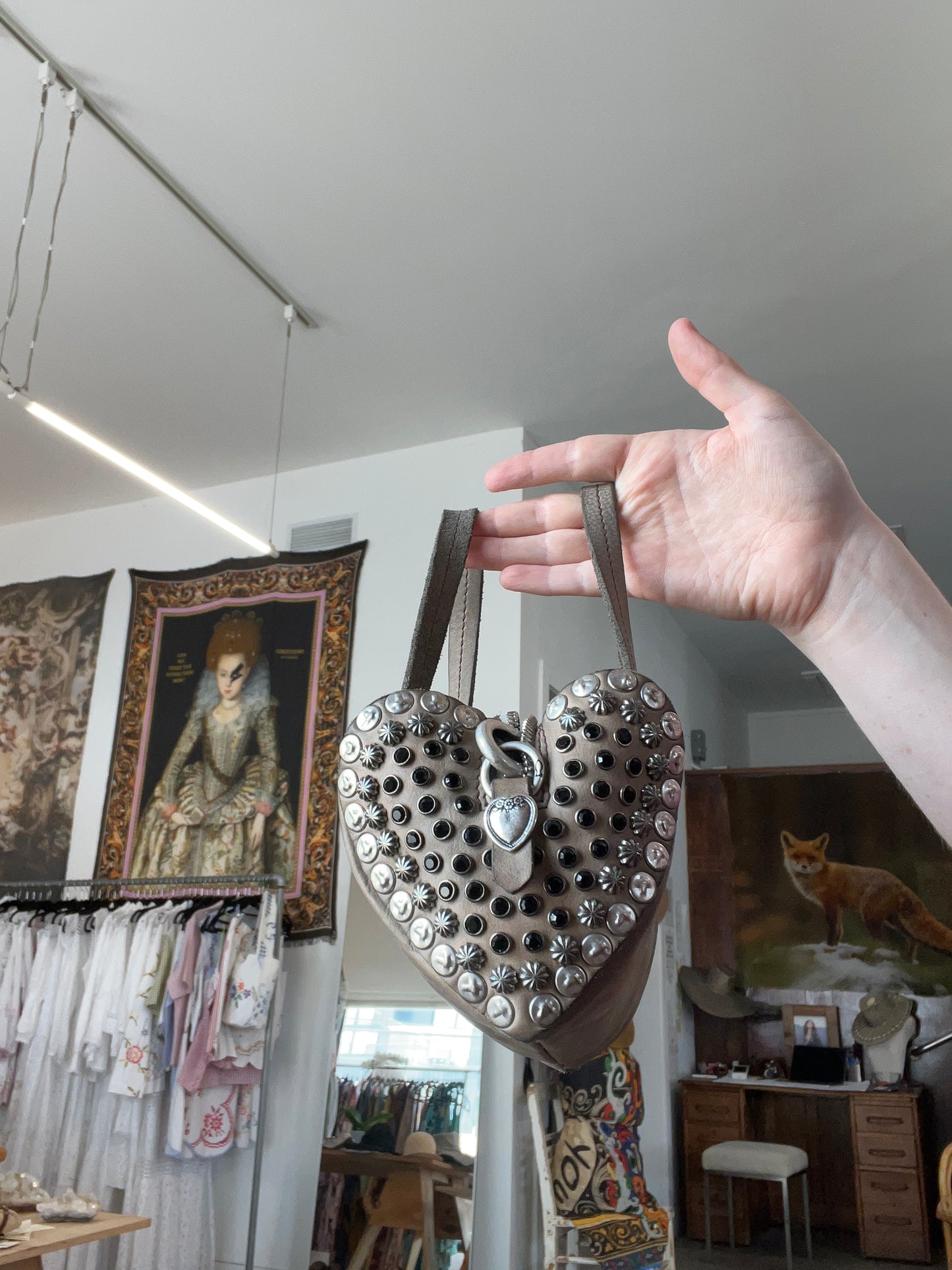 Campomaggi Studded Dolly Purse - Cemento
