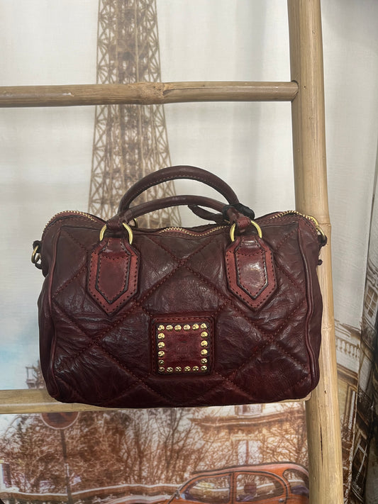 Campomaggi Quilted Leather Handbag - Vinaccia