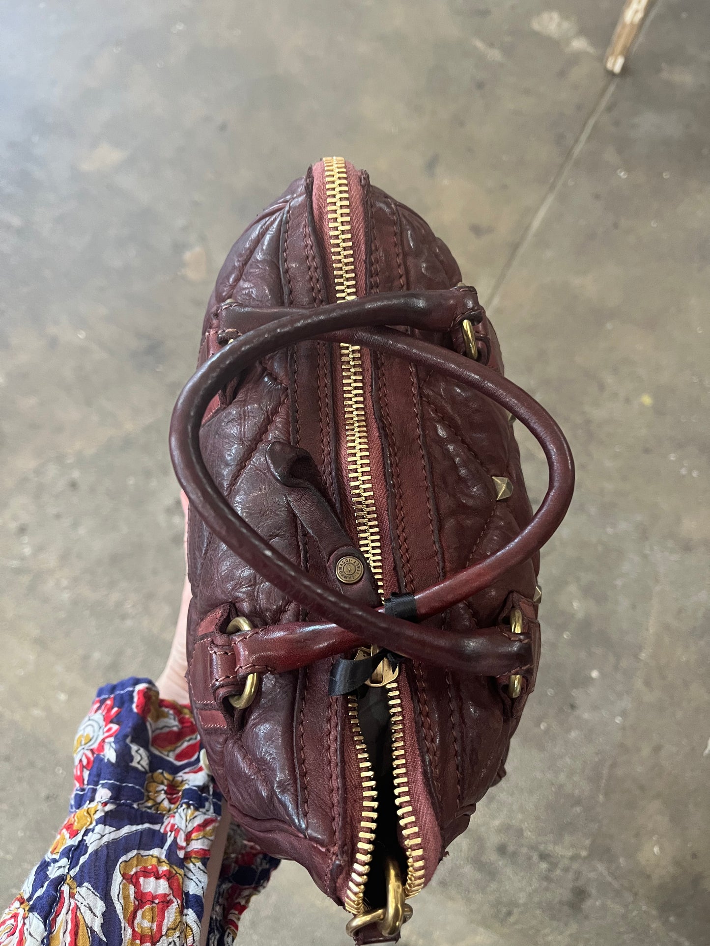 Campomaggi Quilted Leather Handbag - Vinaccia