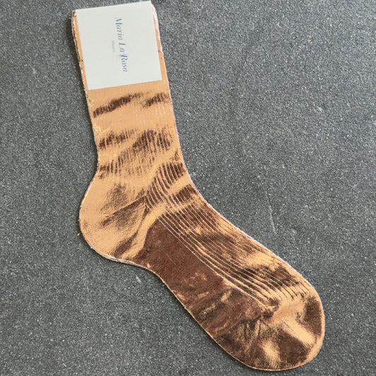 Maria La Rosa Laminated Silk Socks in Rosa