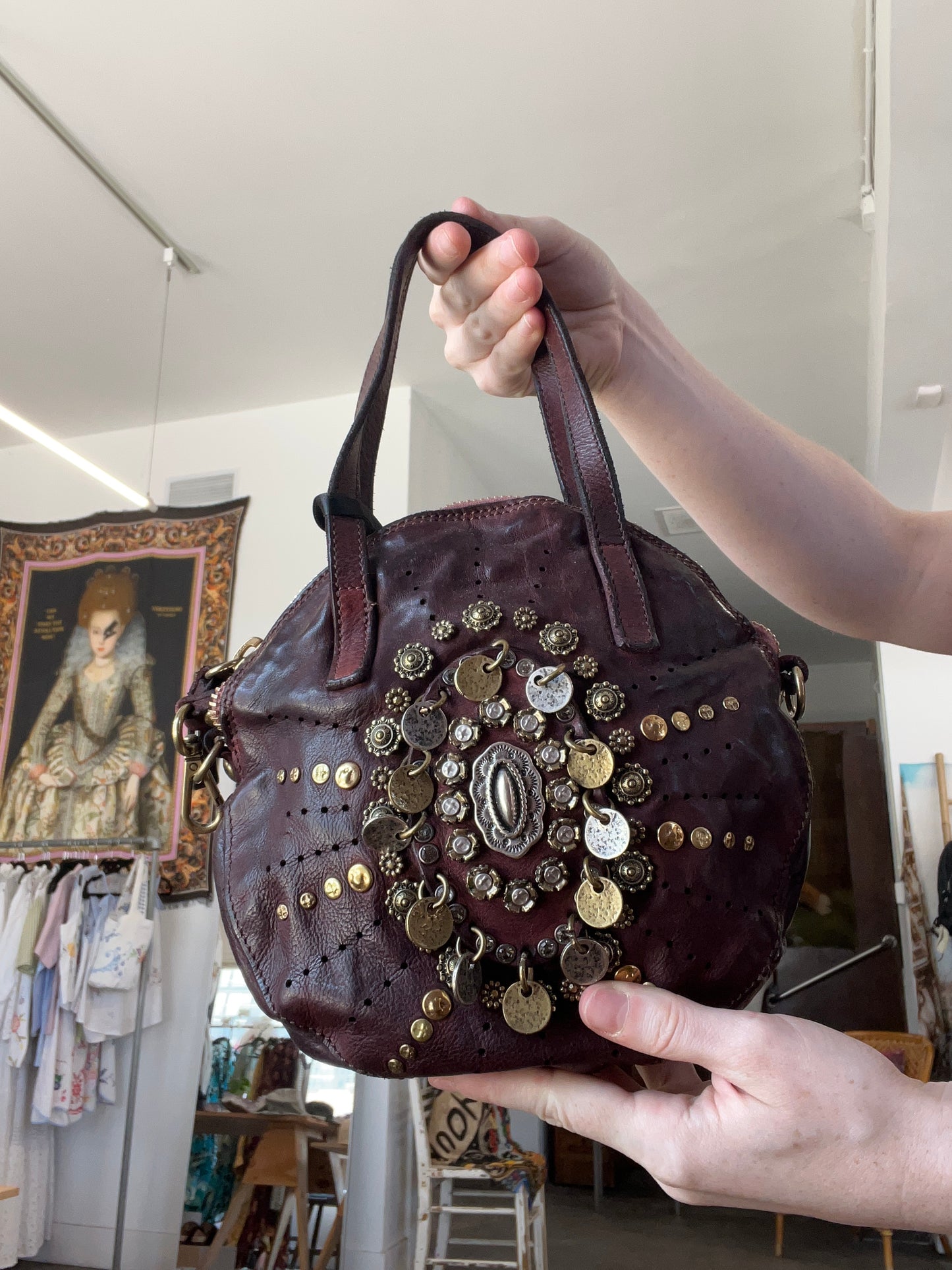 Campomaggi Embellished Purse in Vinaccia