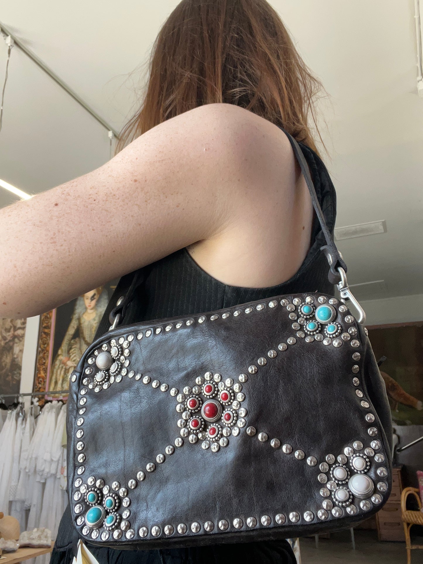 Campomaggi Studded Purse in Grigio