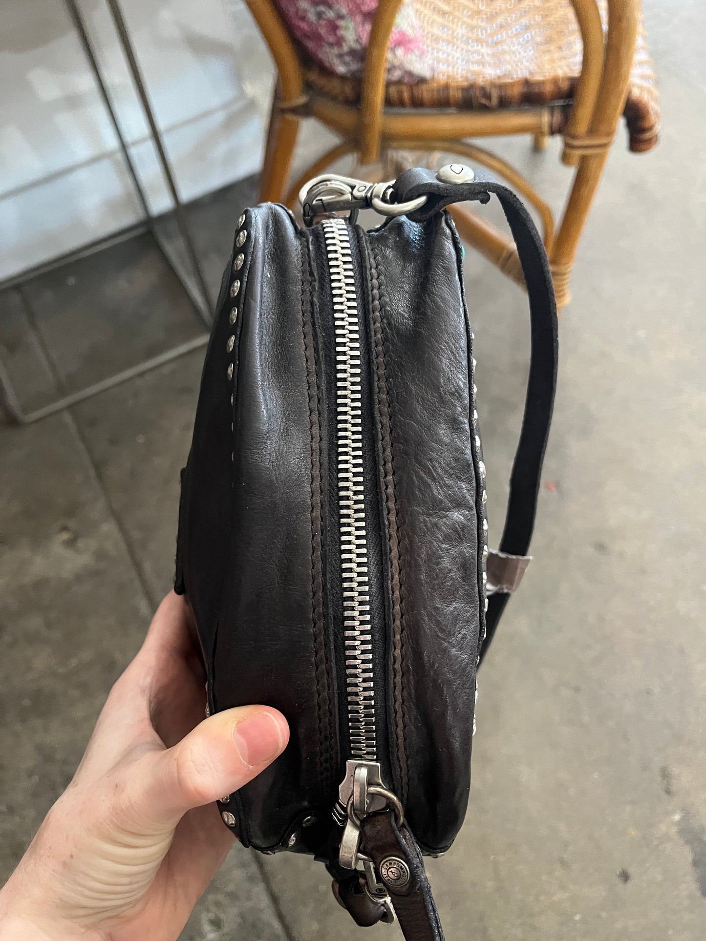 Campomaggi Studded Purse in Grigio
