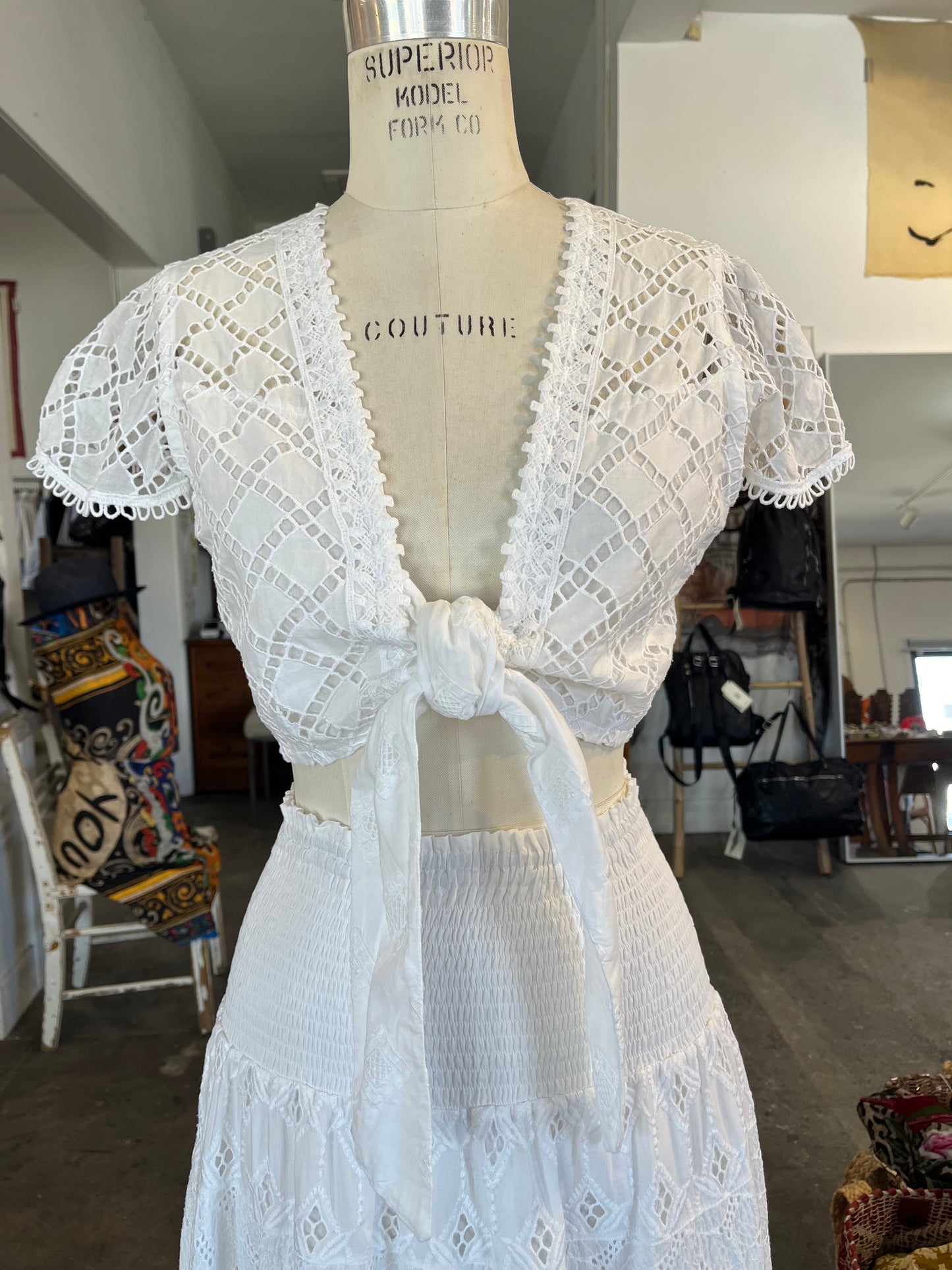 Temptation Positano Mirto Top in White with Tie-front Closure