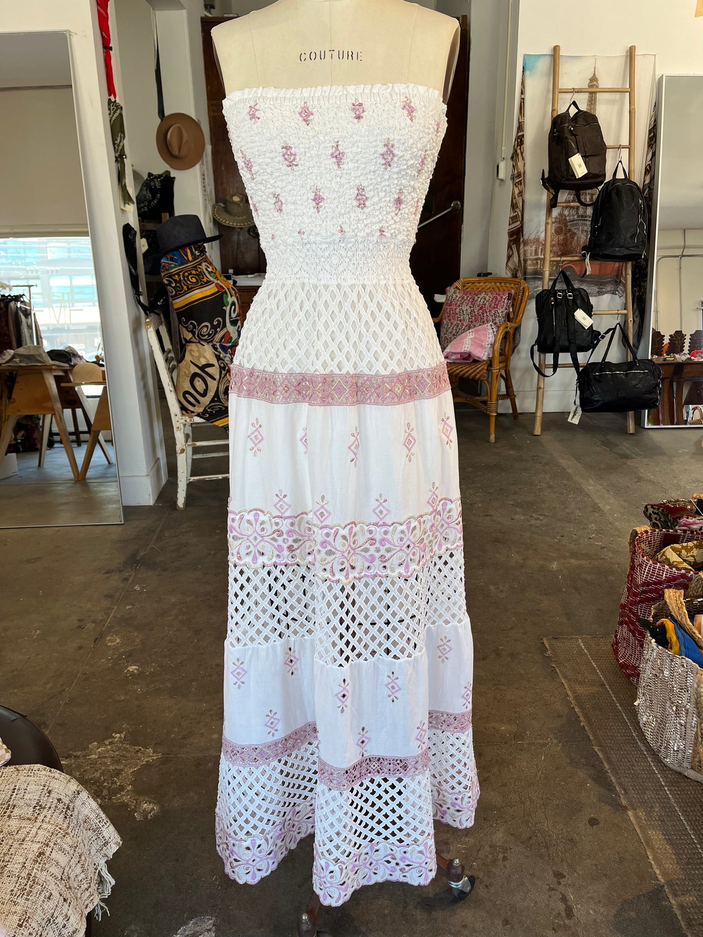 Temptation Positano Confetto Strapless Maxi Dress in Lilac