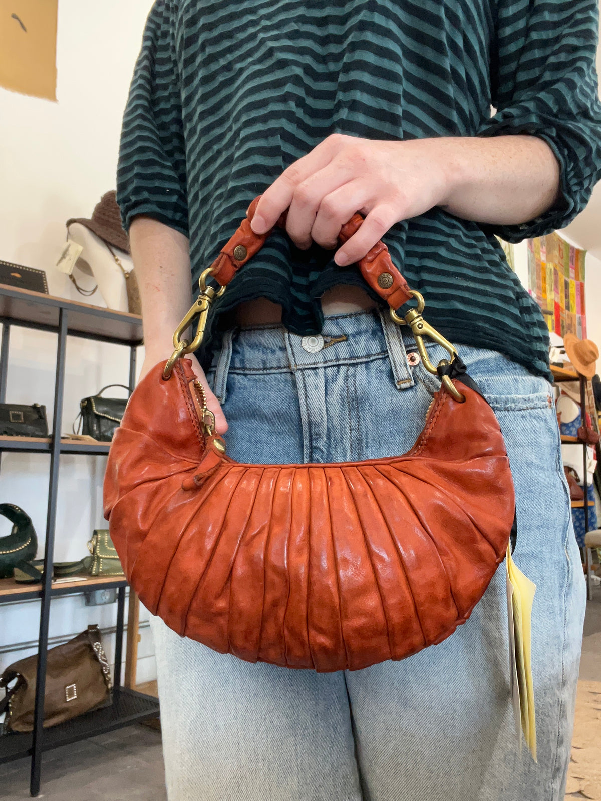 Shoulder Bag "LUNA" in Mattone