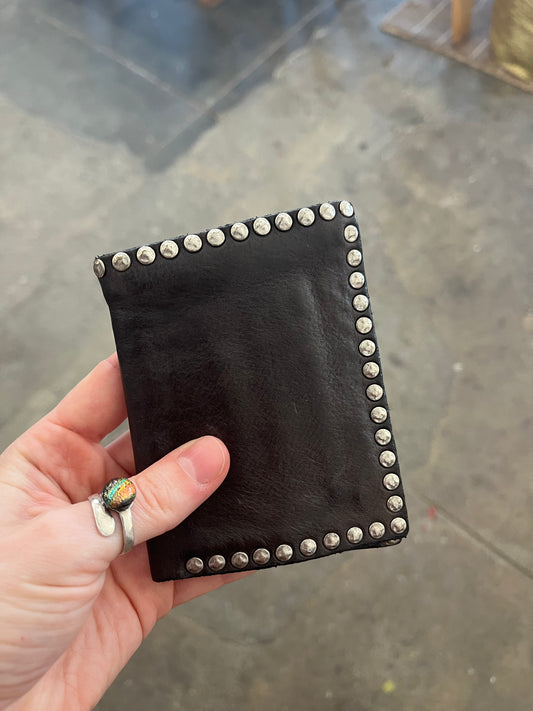 Campomaggi Studded Leather Wallet in Grigio