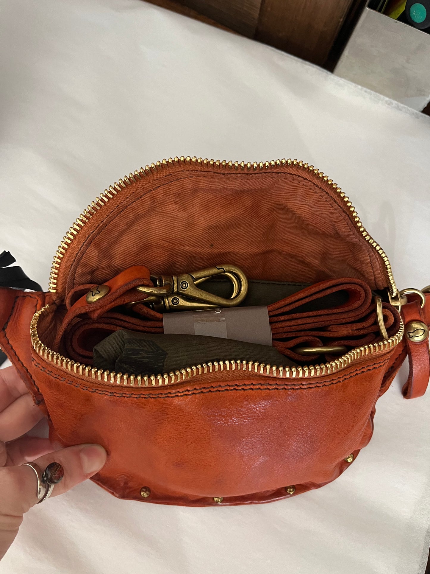 Campomaggi Leather Belt Bag in Mattone
