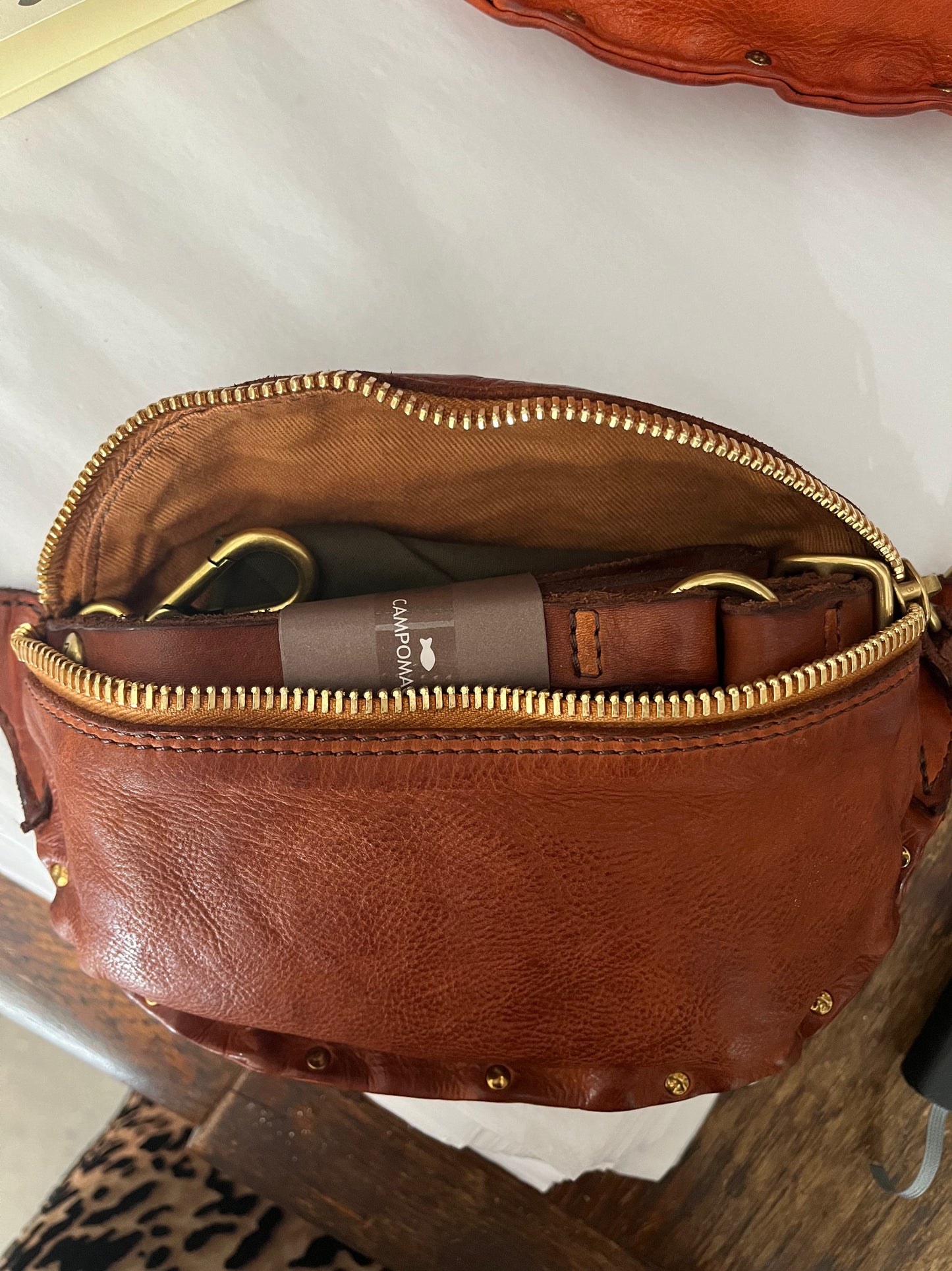 Campomaggi Leather Belt Bag in Cognac