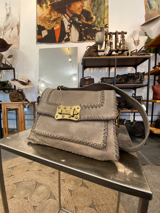 Campomaggi Agnese Stud Crossbody Bag - Cement Grey
