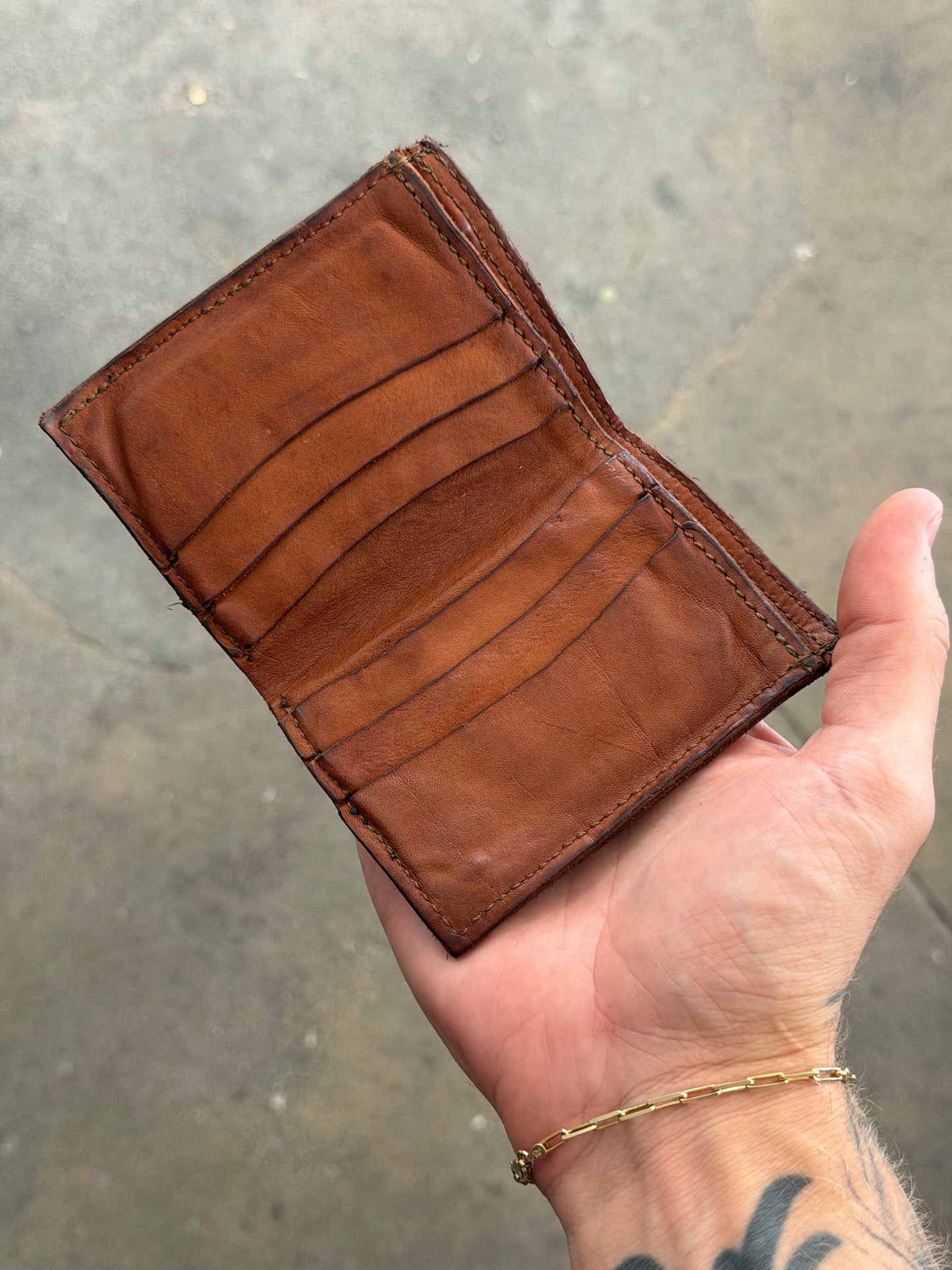 Campomaggi Leather Bifold Wallet in Cognac