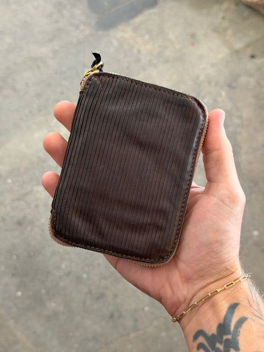Campomaggi Leather & Laser Engraved Zip Bifold Wallet in Moro