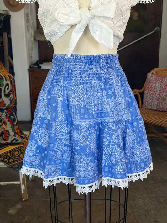 Temptation Positano Mousse Skirt in Bandana Blue