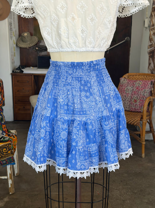 Temptation Positano Mousse Skirt in Bandana Blue