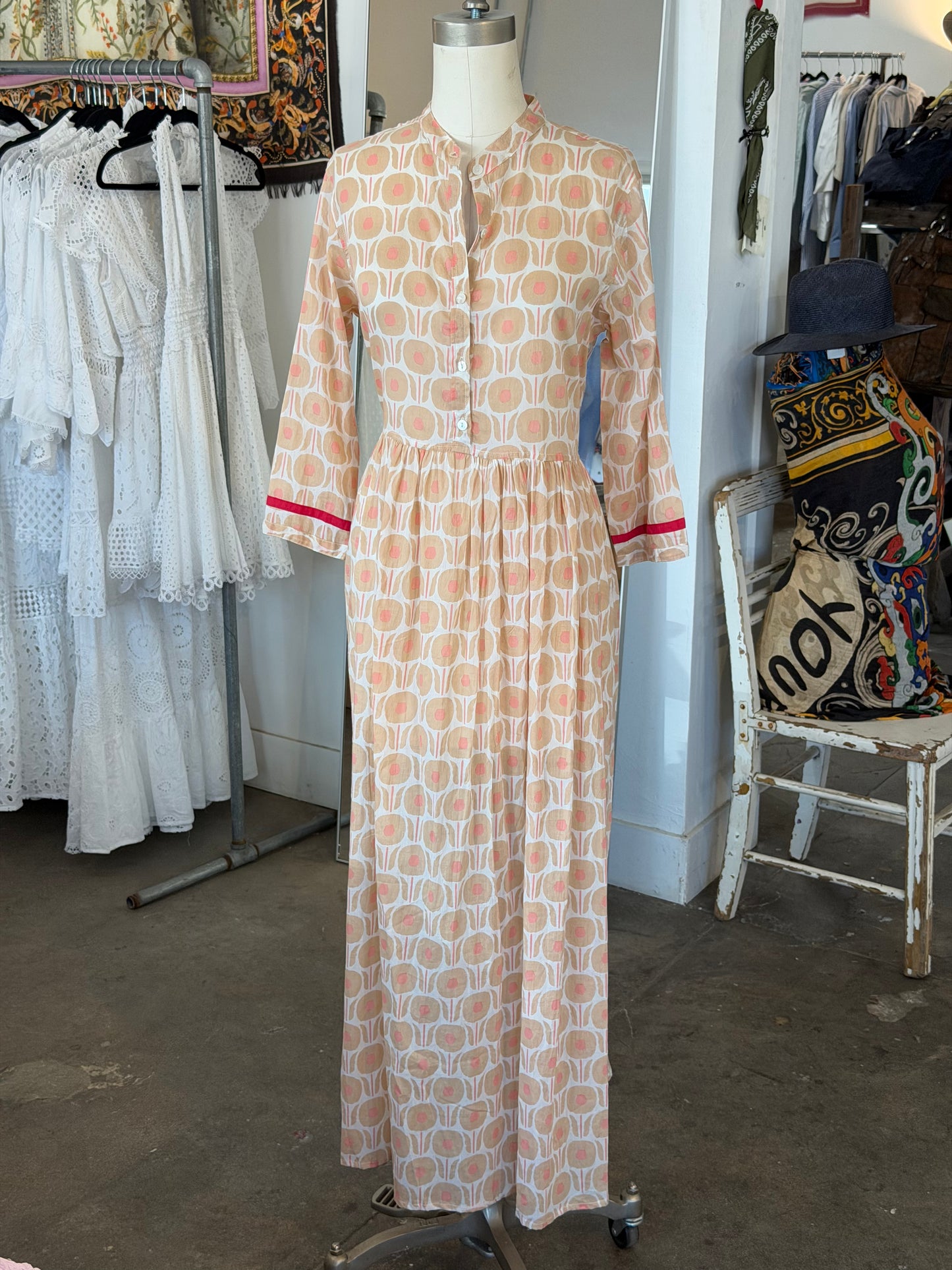 Nimbu Long Sleeve Palladia Dress in Sunflower Beige