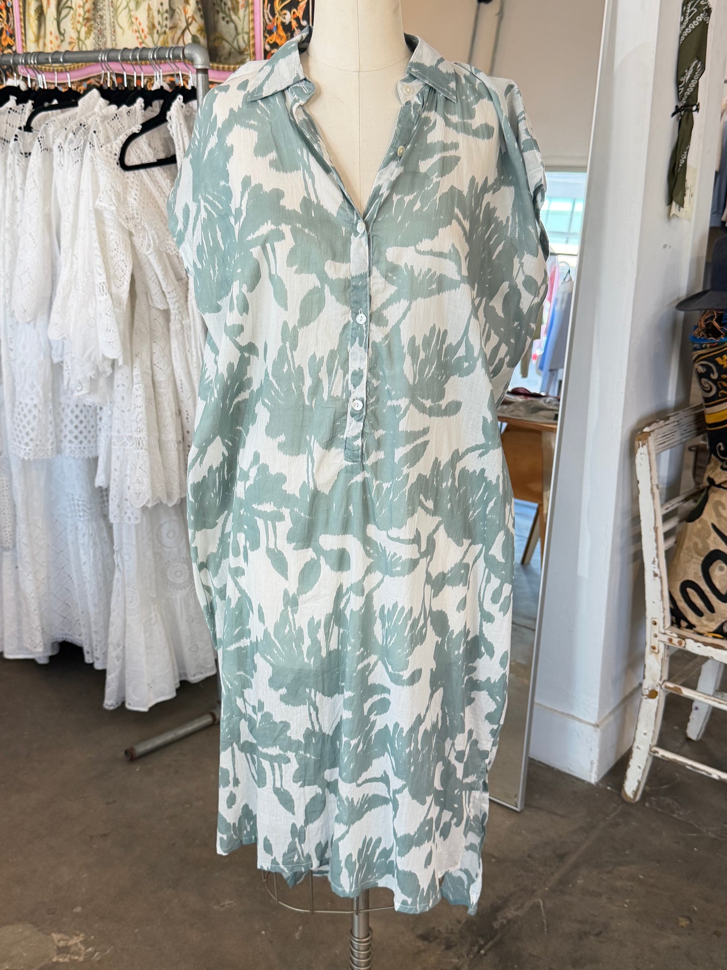 Nimbu Midi Sleeveless Kiran Dress in Scilla Grey