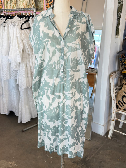 Nimbu Midi Sleeveless Kiran Dress in Scilla Grey