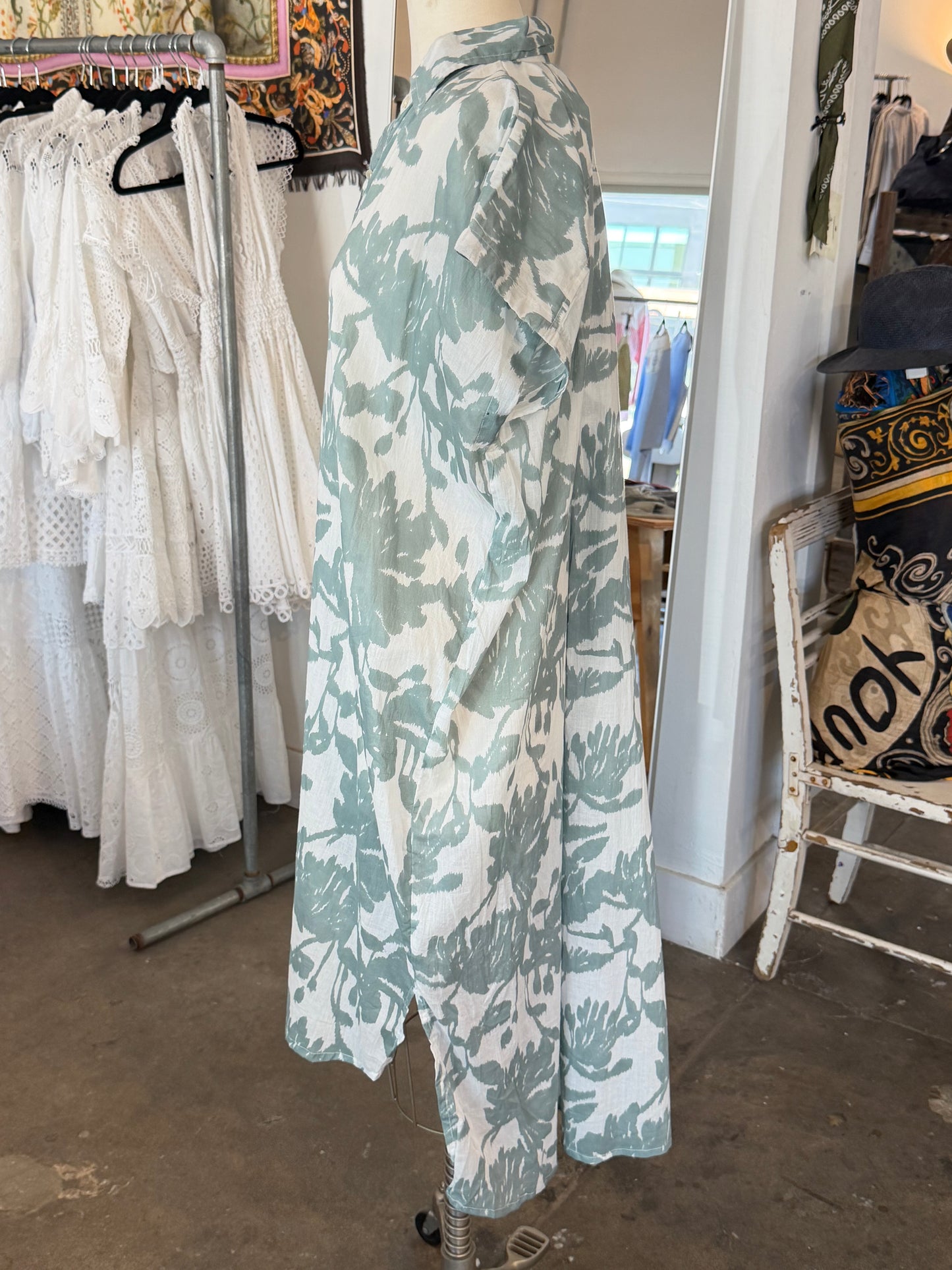 Nimbu Midi Sleeveless Kiran Dress in Scilla Grey