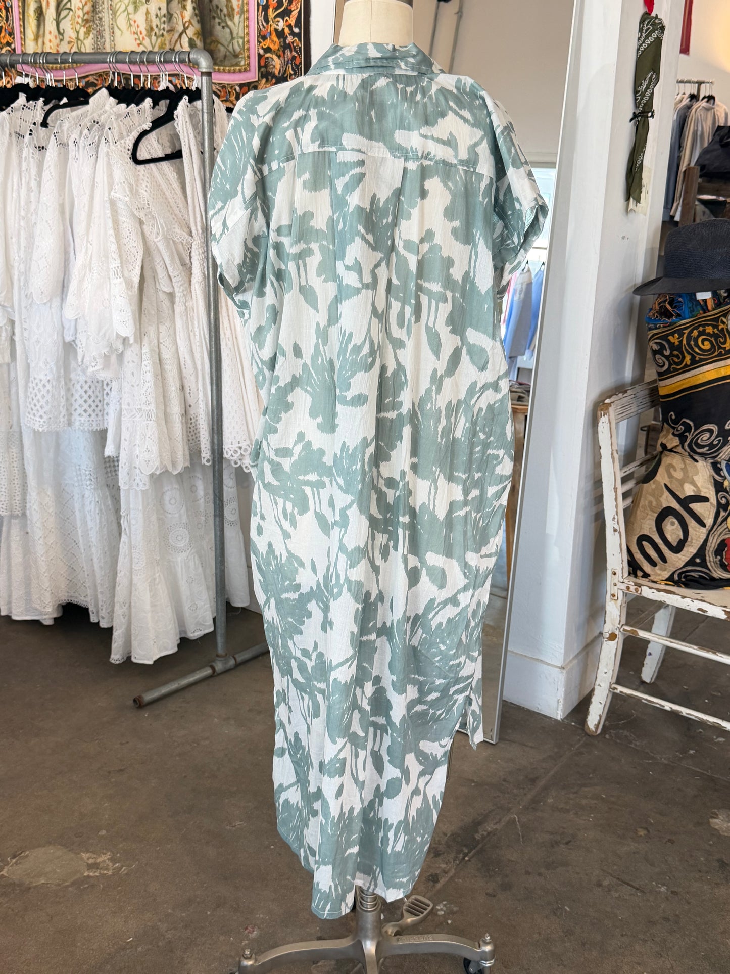 Nimbu Midi Sleeveless Kiran Dress in Scilla Grey