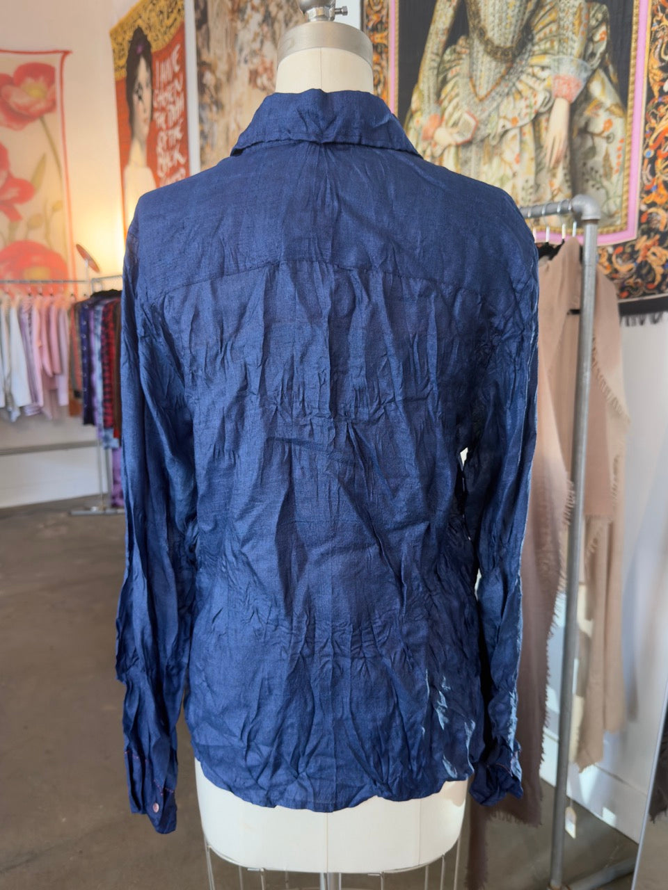 Nimbu Zu Silk Botton Down in Blue